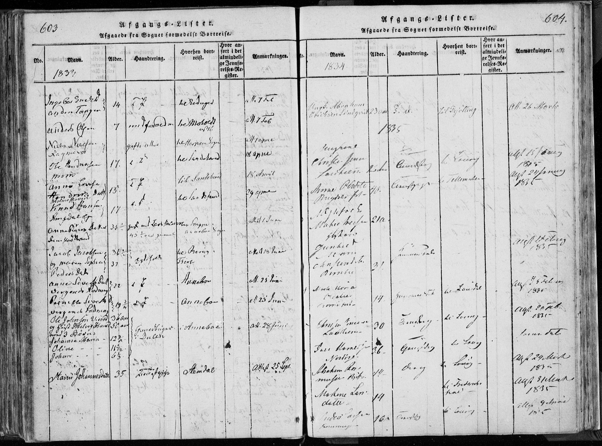 Hedrum kirkebøker, SAKO/A-344/F/Fa/L0004: Parish register (official) no. I 4, 1817-1835, p. 603-604