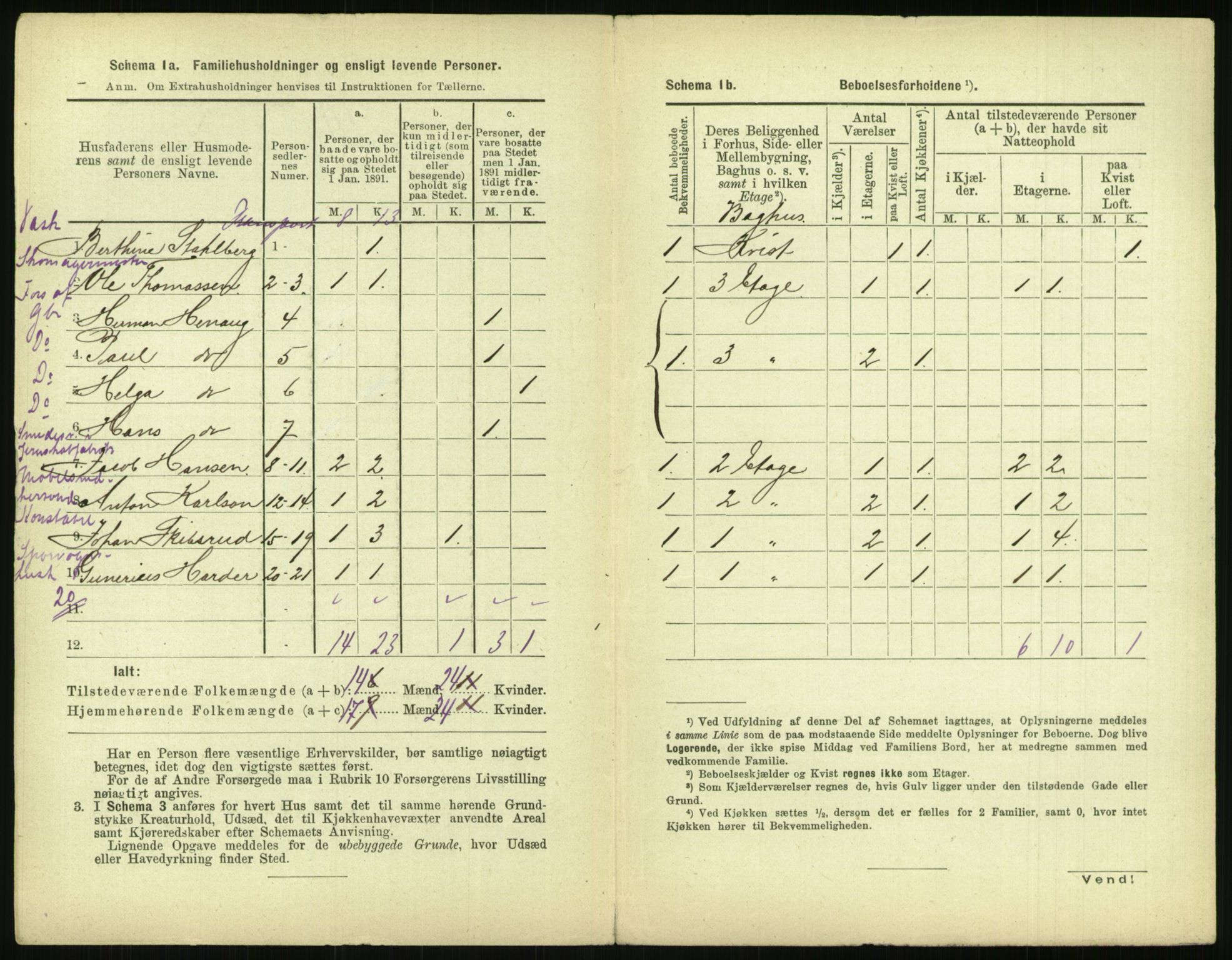 RA, 1891 census for 0301 Kristiania, 1891, p. 125911