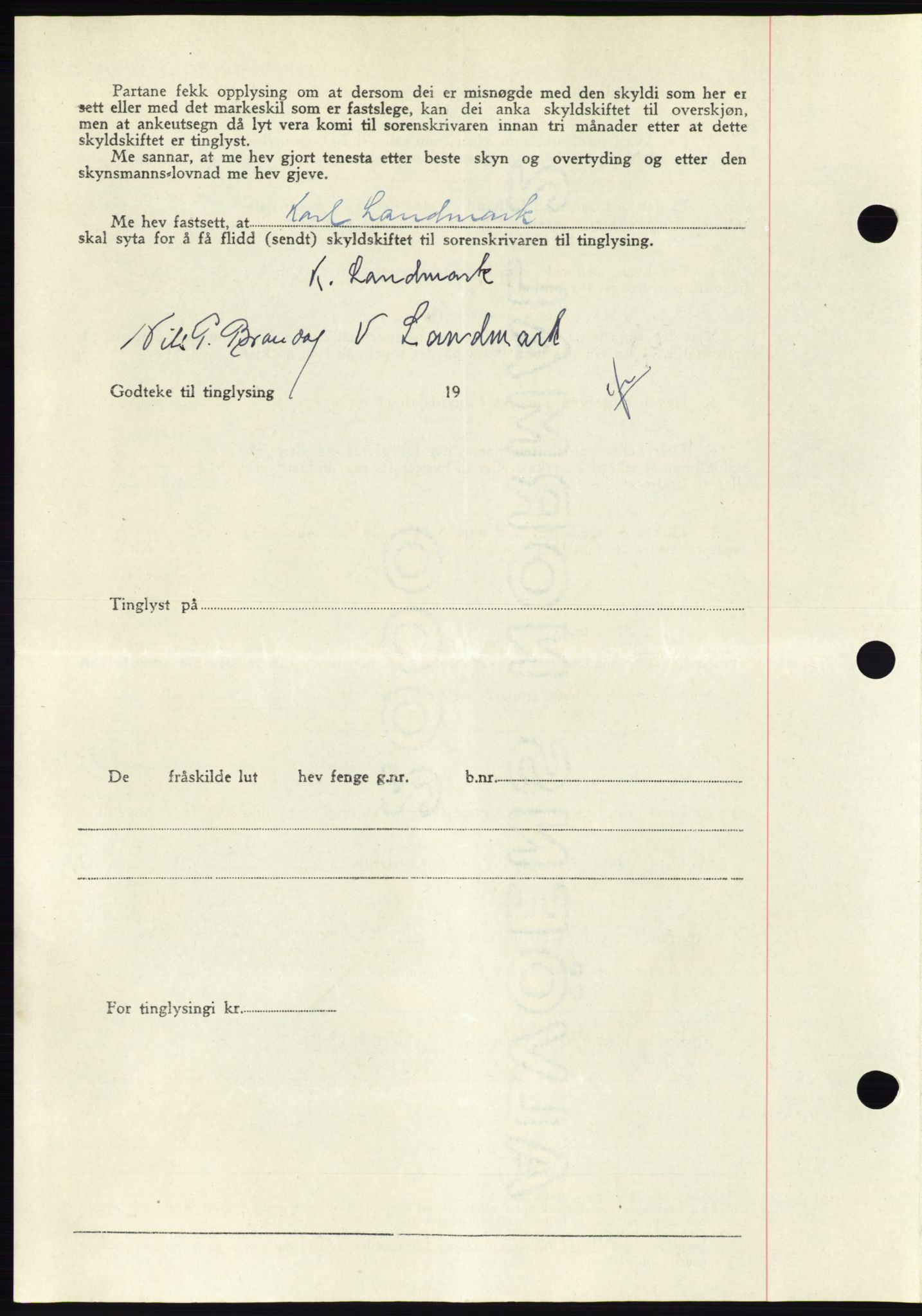 Søre Sunnmøre sorenskriveri, AV/SAT-A-4122/1/2/2C/L0081: Mortgage book no. 7A, 1947-1948, Diary no: : 1229/1947