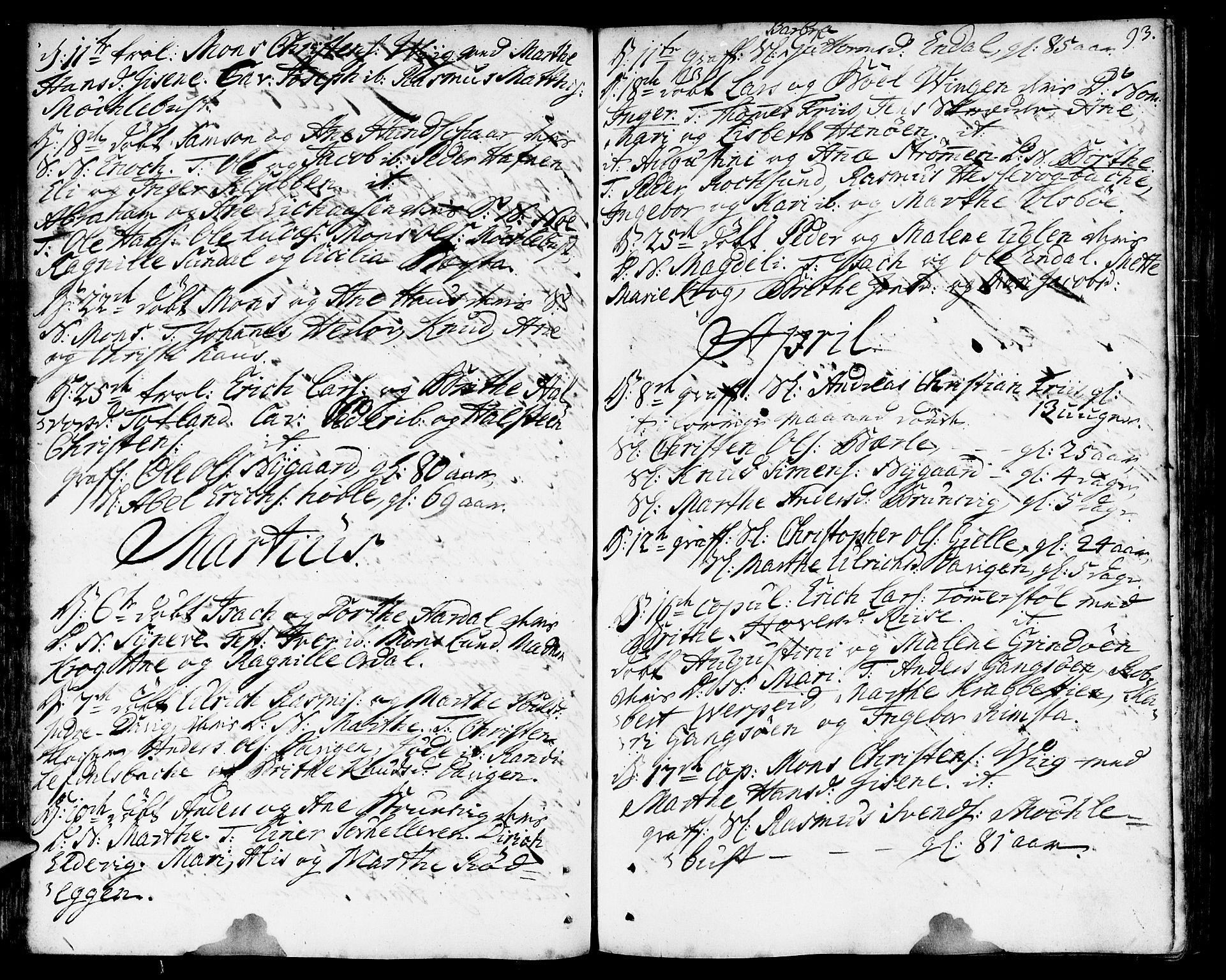 Davik sokneprestembete, SAB/A-79701/H/Haa/Haaa/L0002: Parish register (official) no. A 2, 1742-1816, p. 93