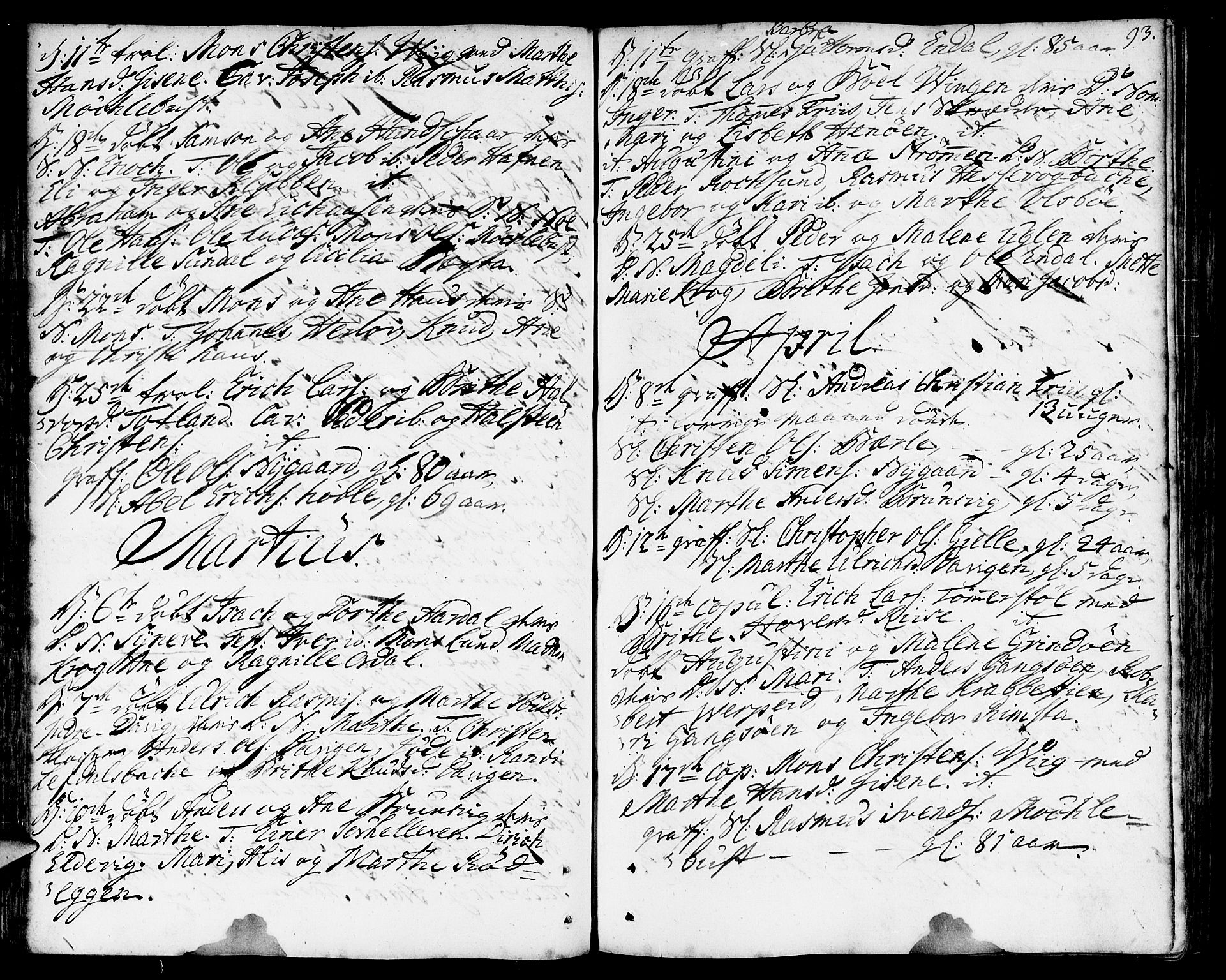 Davik sokneprestembete, AV/SAB-A-79701/H/Haa/Haaa/L0002: Parish register (official) no. A 2, 1742-1816, p. 93