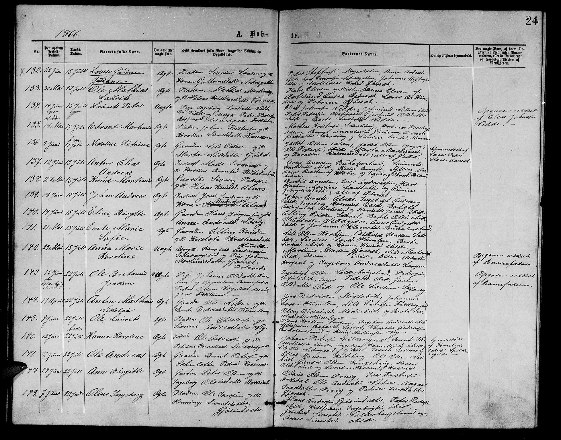 Ministerialprotokoller, klokkerbøker og fødselsregistre - Møre og Romsdal, AV/SAT-A-1454/528/L0428: Parish register (copy) no. 528C09, 1864-1880, p. 24