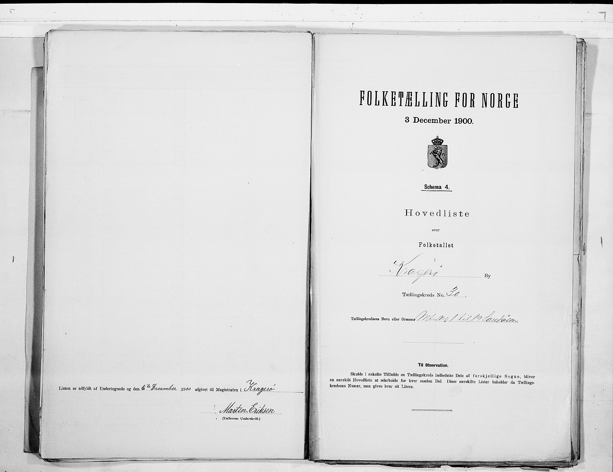 SAKO, 1900 census for Kragerø, 1900, p. 62