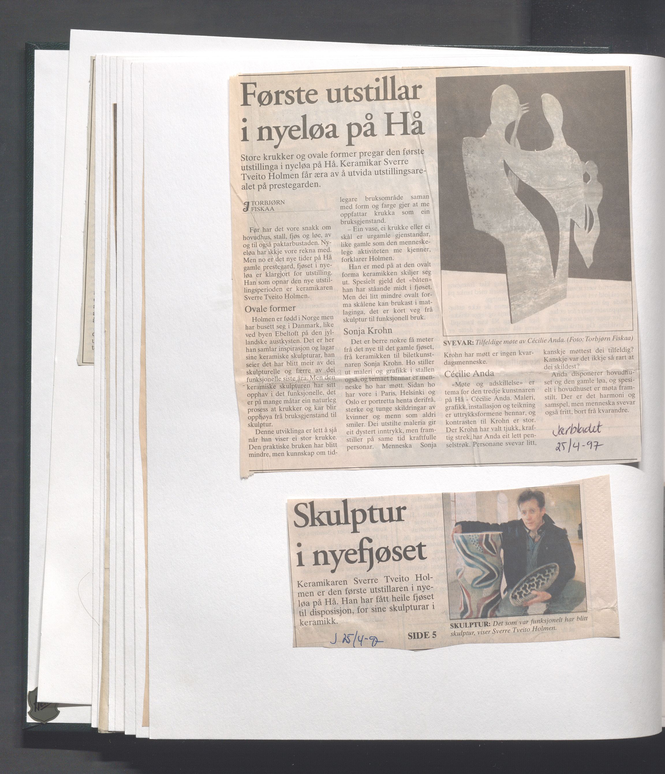 Hå kommune - Kulturetaten, IKAR/A-304/Ub/Ubb/L0011: Avisutklipp - Hå gamle prestegård, 1996-1997