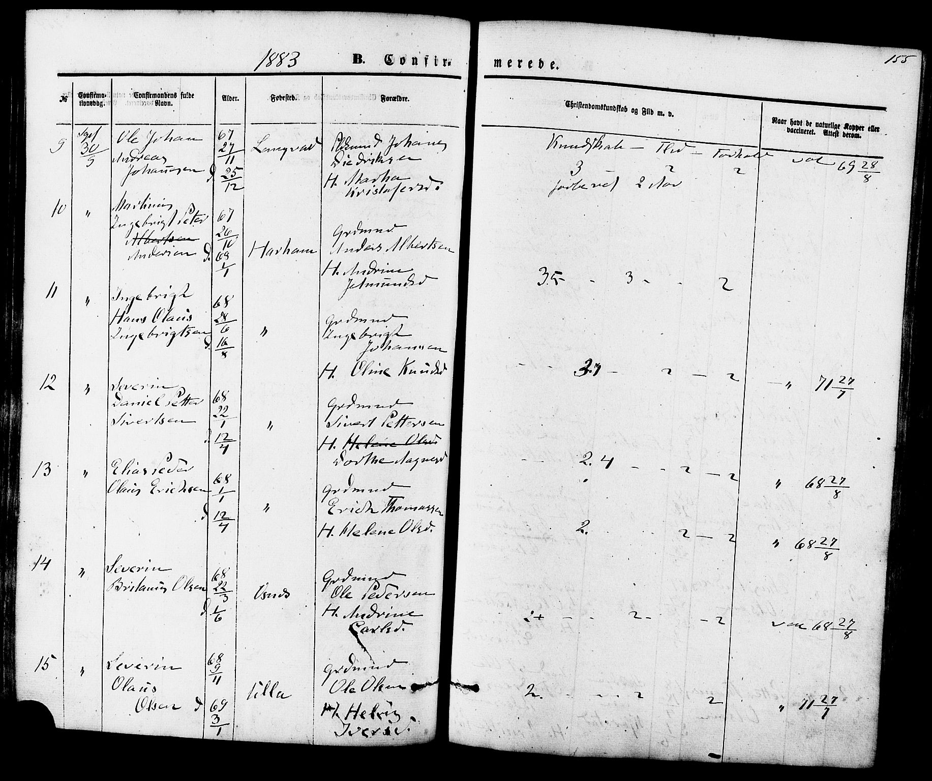 Ministerialprotokoller, klokkerbøker og fødselsregistre - Møre og Romsdal, AV/SAT-A-1454/536/L0500: Parish register (official) no. 536A09, 1876-1889, p. 155