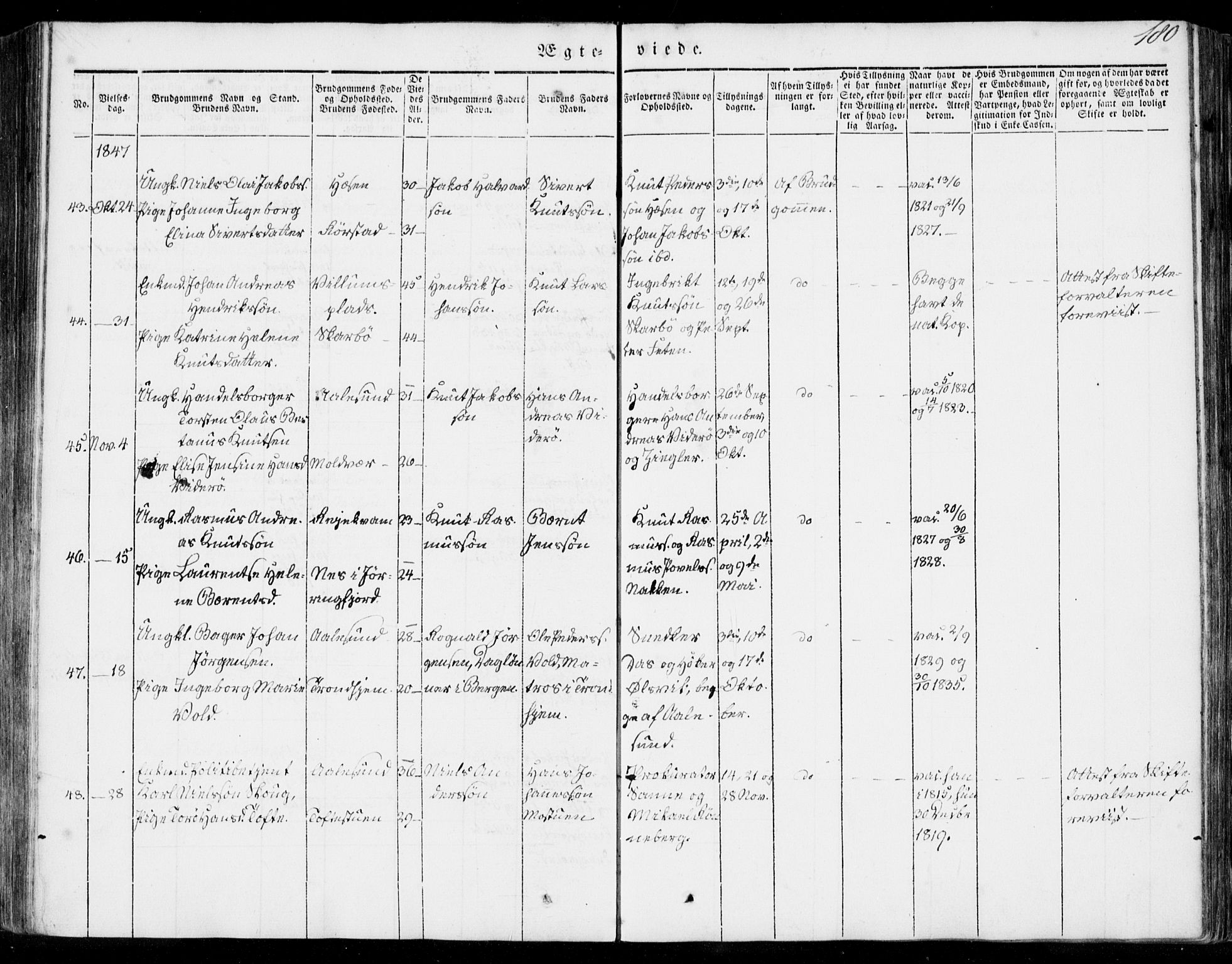 Ministerialprotokoller, klokkerbøker og fødselsregistre - Møre og Romsdal, AV/SAT-A-1454/528/L0396: Parish register (official) no. 528A07, 1839-1847, p. 180