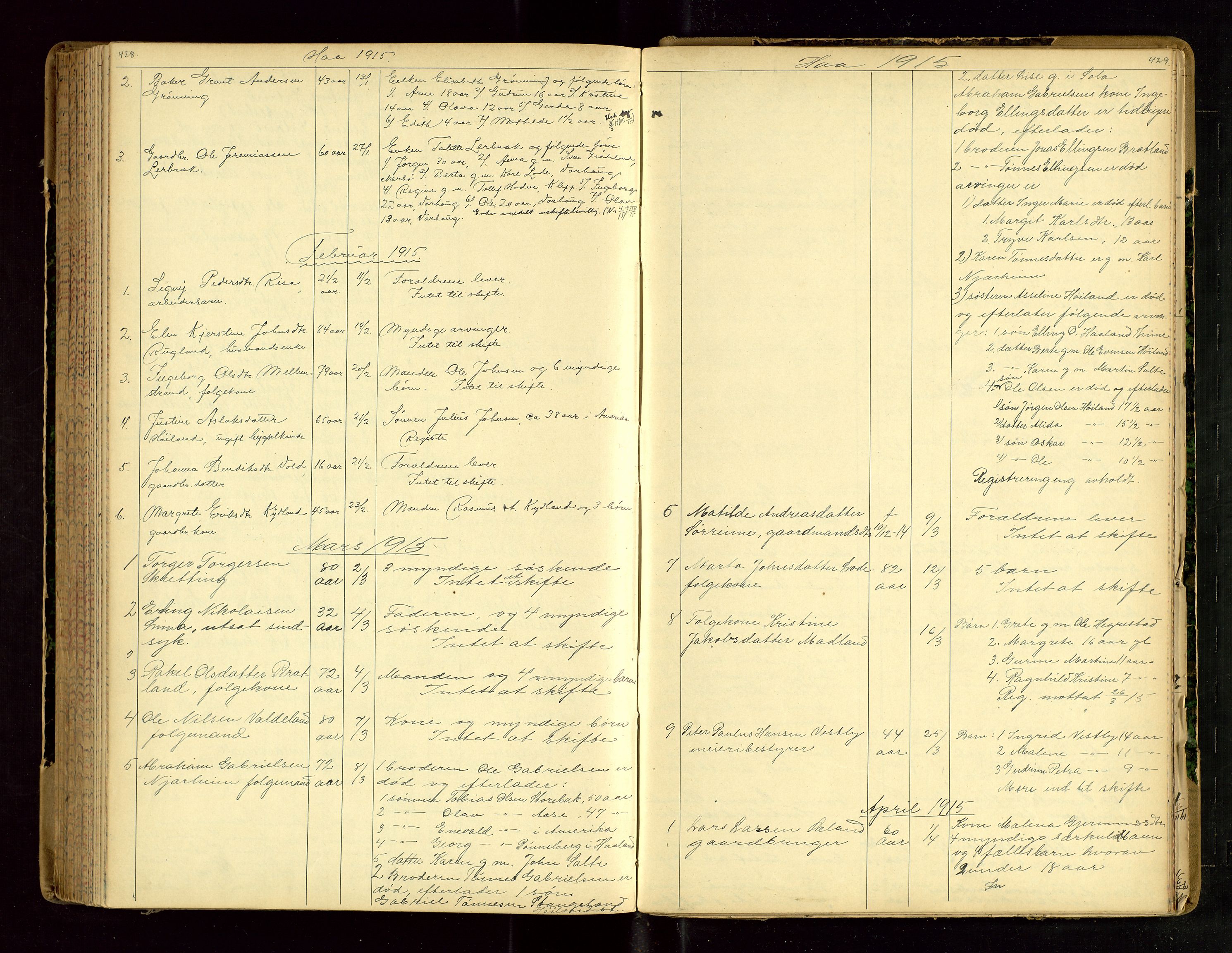 Jæren sorenskriveri, AV/SAST-A-100310/01/5/52/52B/L0003: DØDSFALLPROTOKOLL, 1910-1916, p. 428-429
