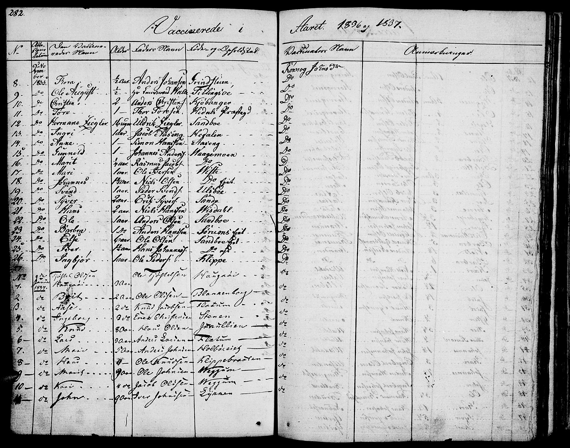 Vågå prestekontor, SAH/PREST-076/H/Ha/Haa/L0004: Parish register (official) no. 4 /1, 1827-1842, p. 282
