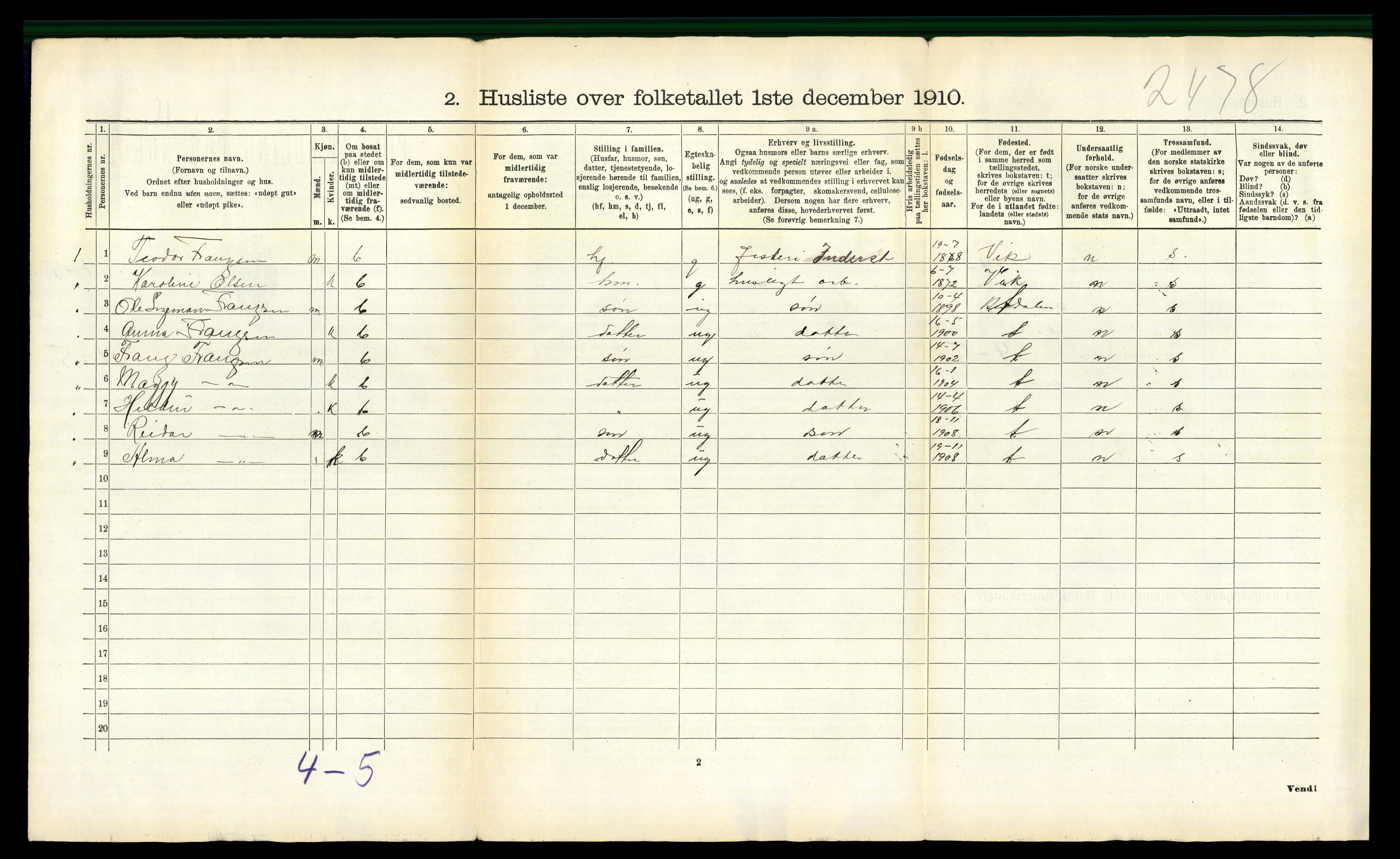 RA, 1910 census for Bindal, 1910, p. 759