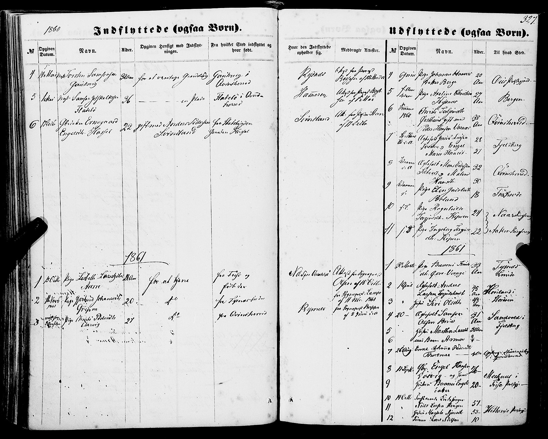 Strandebarm sokneprestembete, AV/SAB-A-78401/H/Haa: Parish register (official) no. A 8, 1858-1872, p. 327