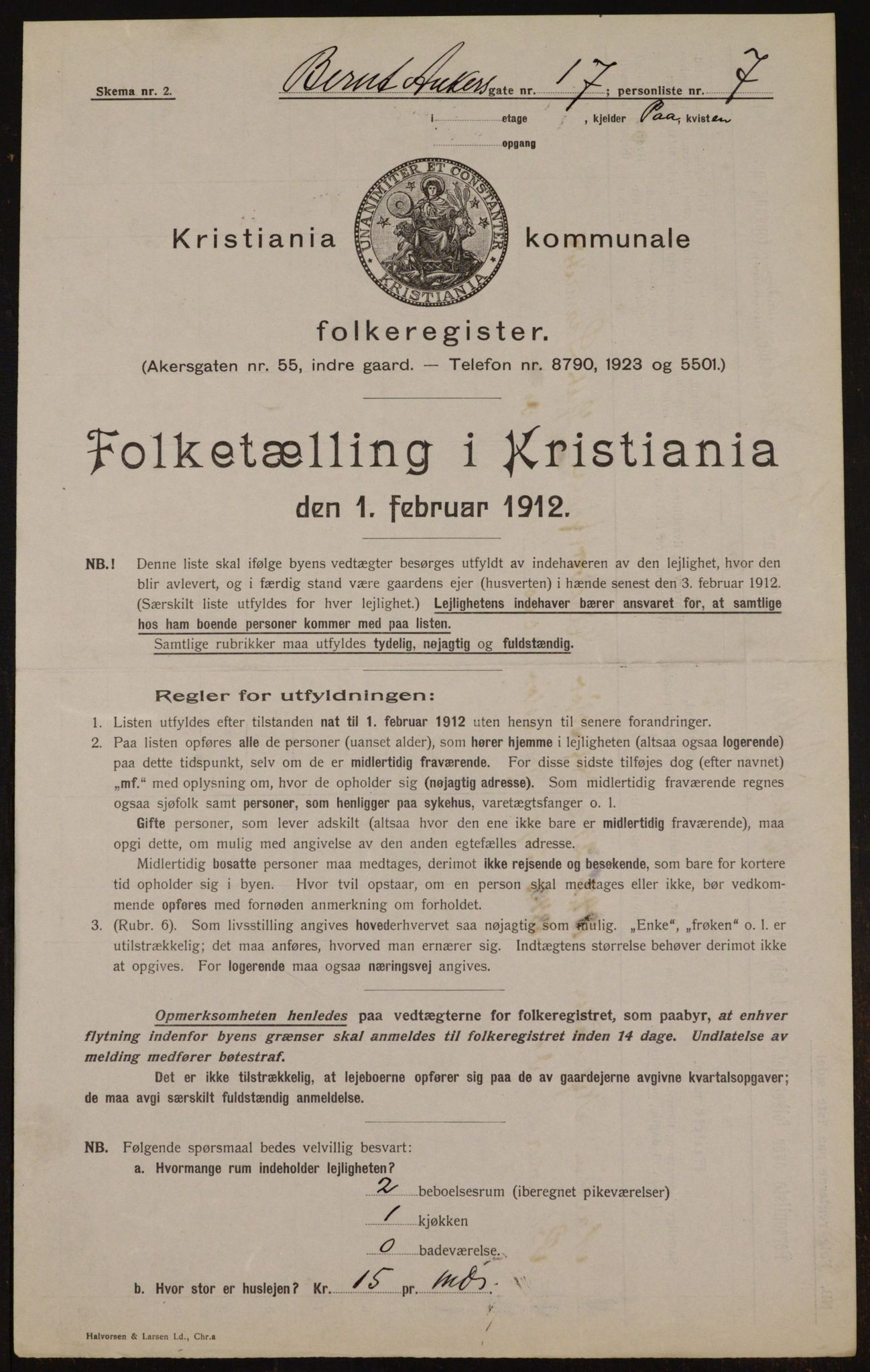 OBA, Municipal Census 1912 for Kristiania, 1912, p. 4729