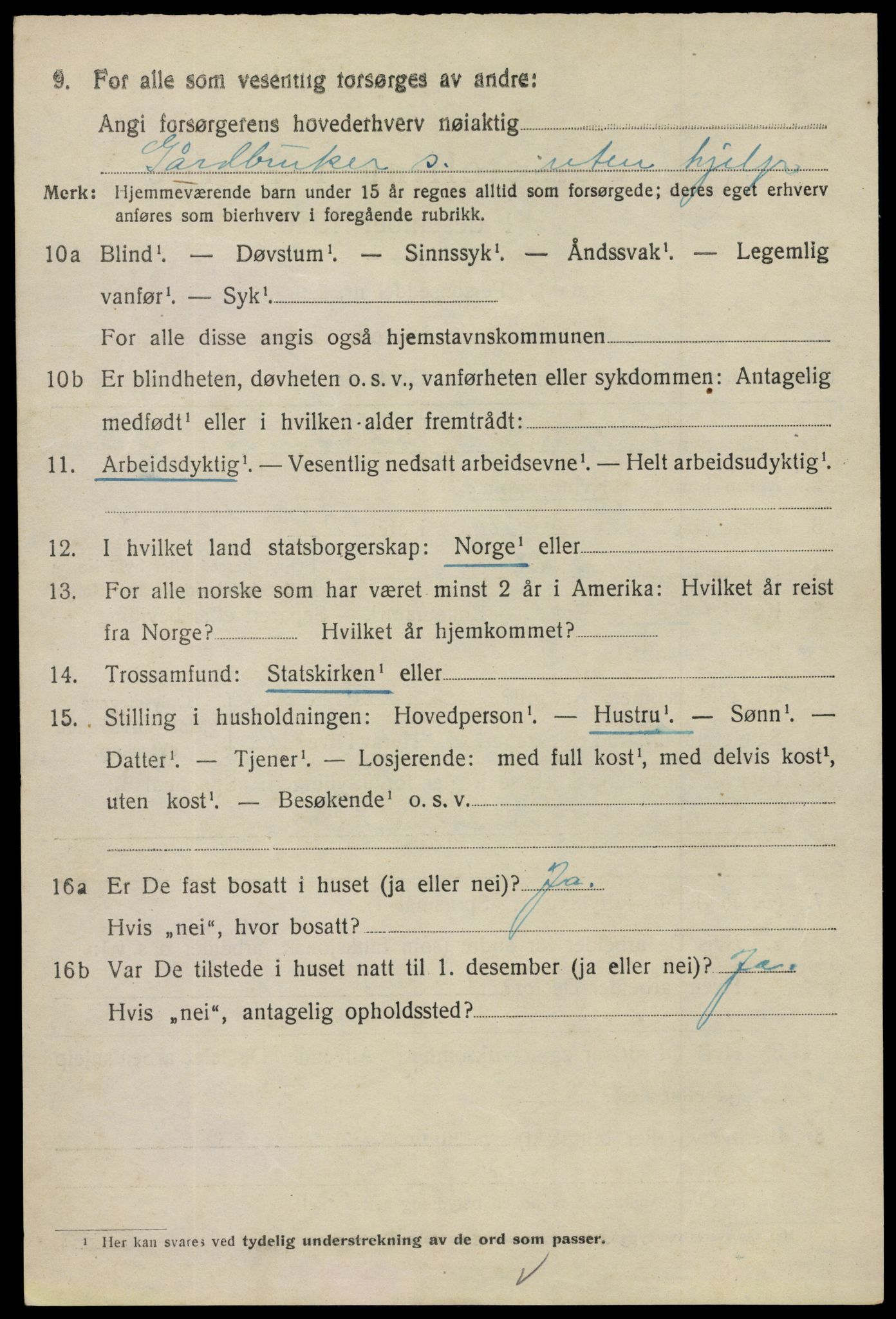 SAO, 1920 census for Tune, 1920, p. 6101