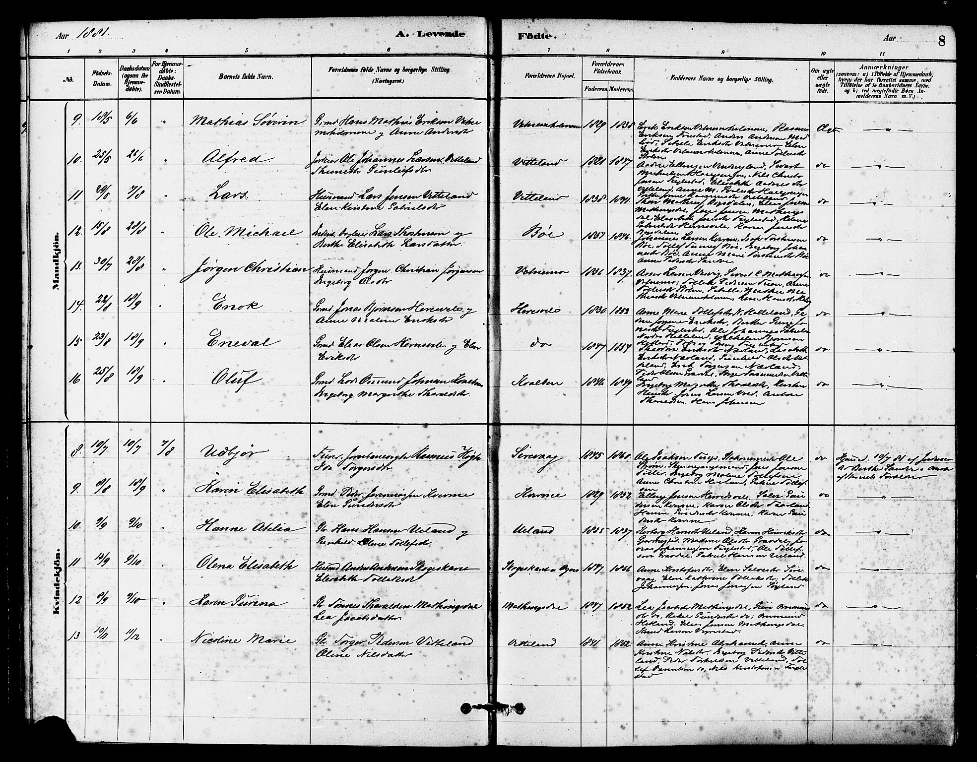 Eigersund sokneprestkontor, AV/SAST-A-101807/S08/L0016: Parish register (official) no. A 16, 1879-1893, p. 8