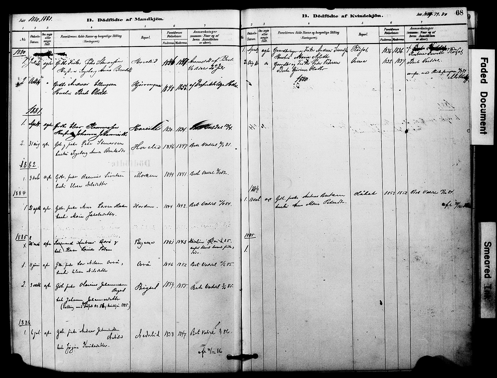 Ministerialprotokoller, klokkerbøker og fødselsregistre - Møre og Romsdal, SAT/A-1454/510/L0122: Parish register (official) no. 510A02, 1878-1897, p. 68
