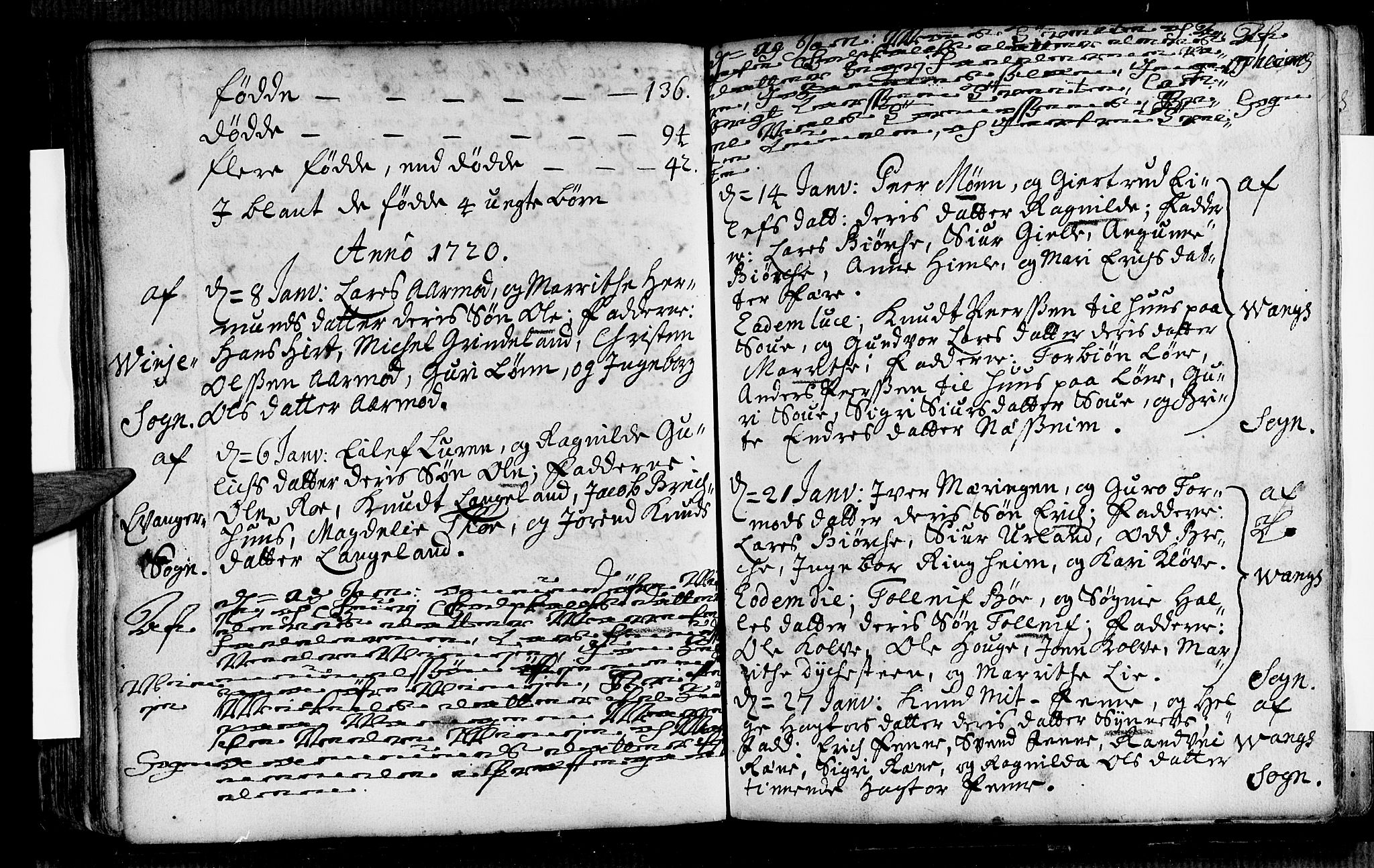 Voss sokneprestembete, AV/SAB-A-79001/H/Haa: Parish register (official) no. A 1, 1711-1721