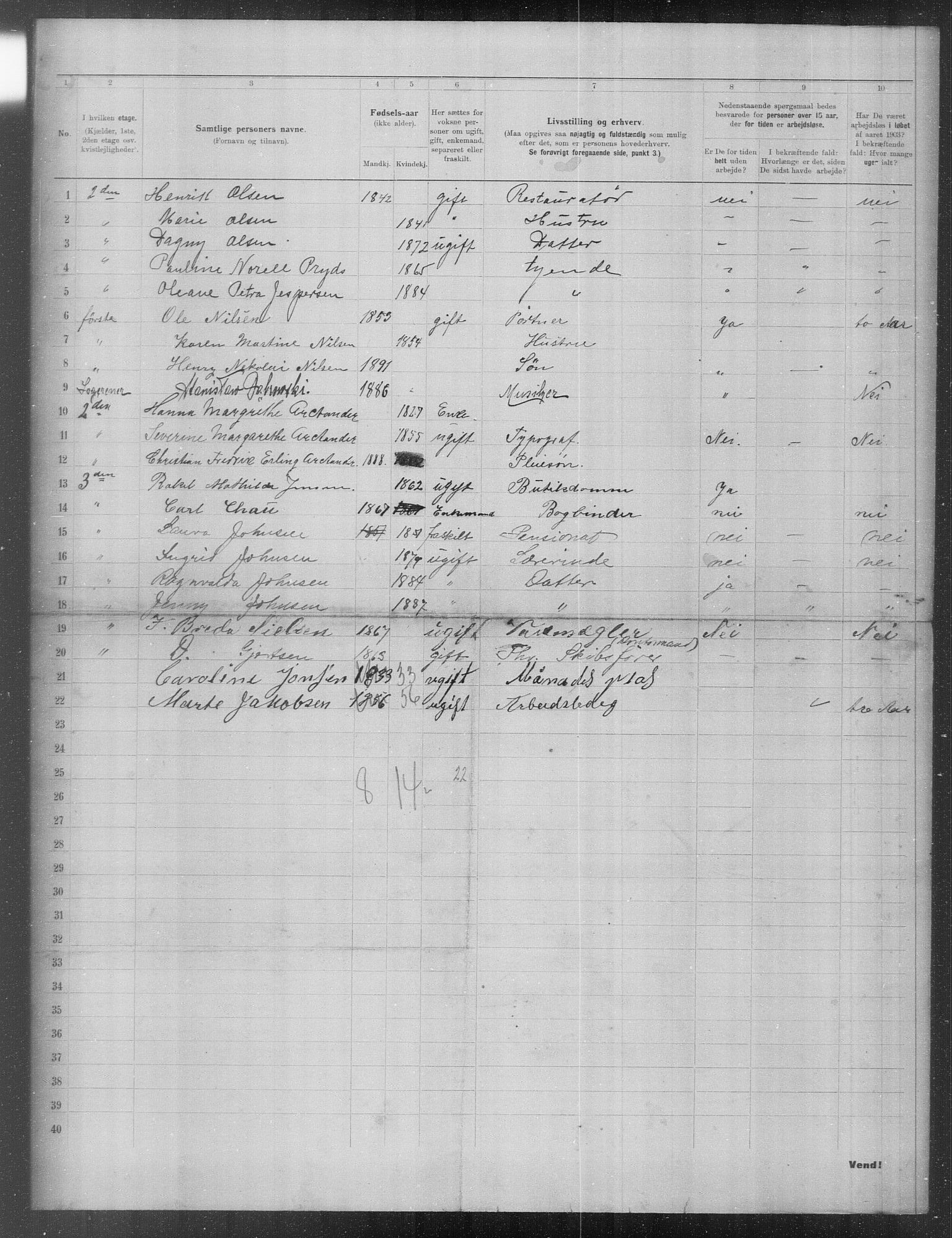 OBA, Municipal Census 1903 for Kristiania, 1903, p. 21961