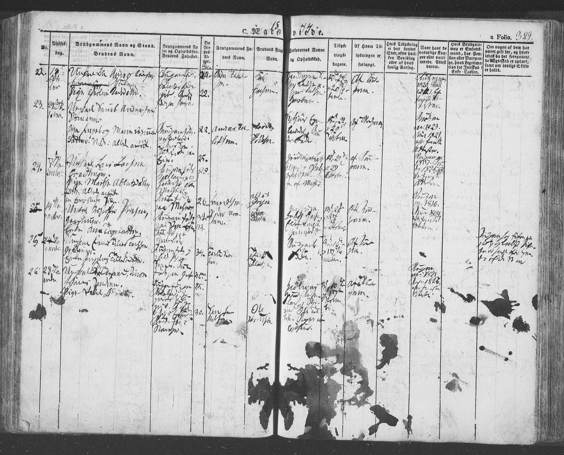 Eigersund sokneprestkontor, SAST/A-101807/S08/L0009: Parish register (official) no. A 9, 1827-1850, p. 389