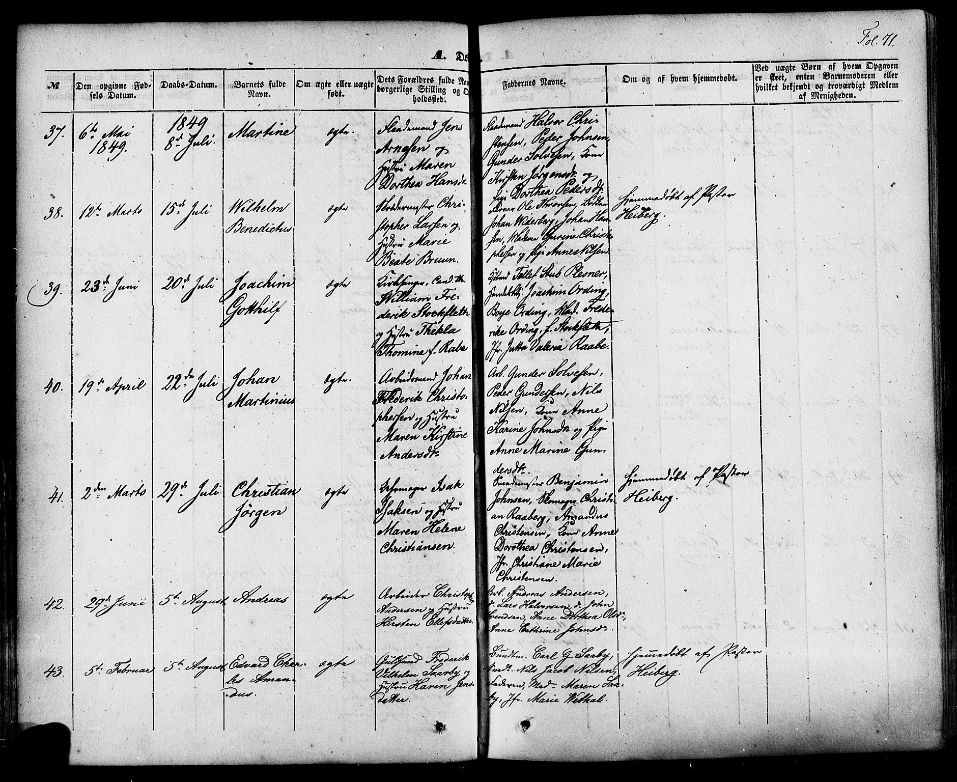 Skien kirkebøker, AV/SAKO-A-302/F/Fa/L0006a: Parish register (official) no. 6A, 1843-1856, p. 71