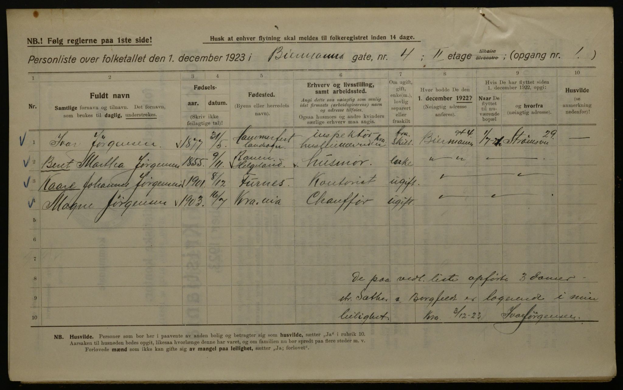 OBA, Municipal Census 1923 for Kristiania, 1923, p. 5805