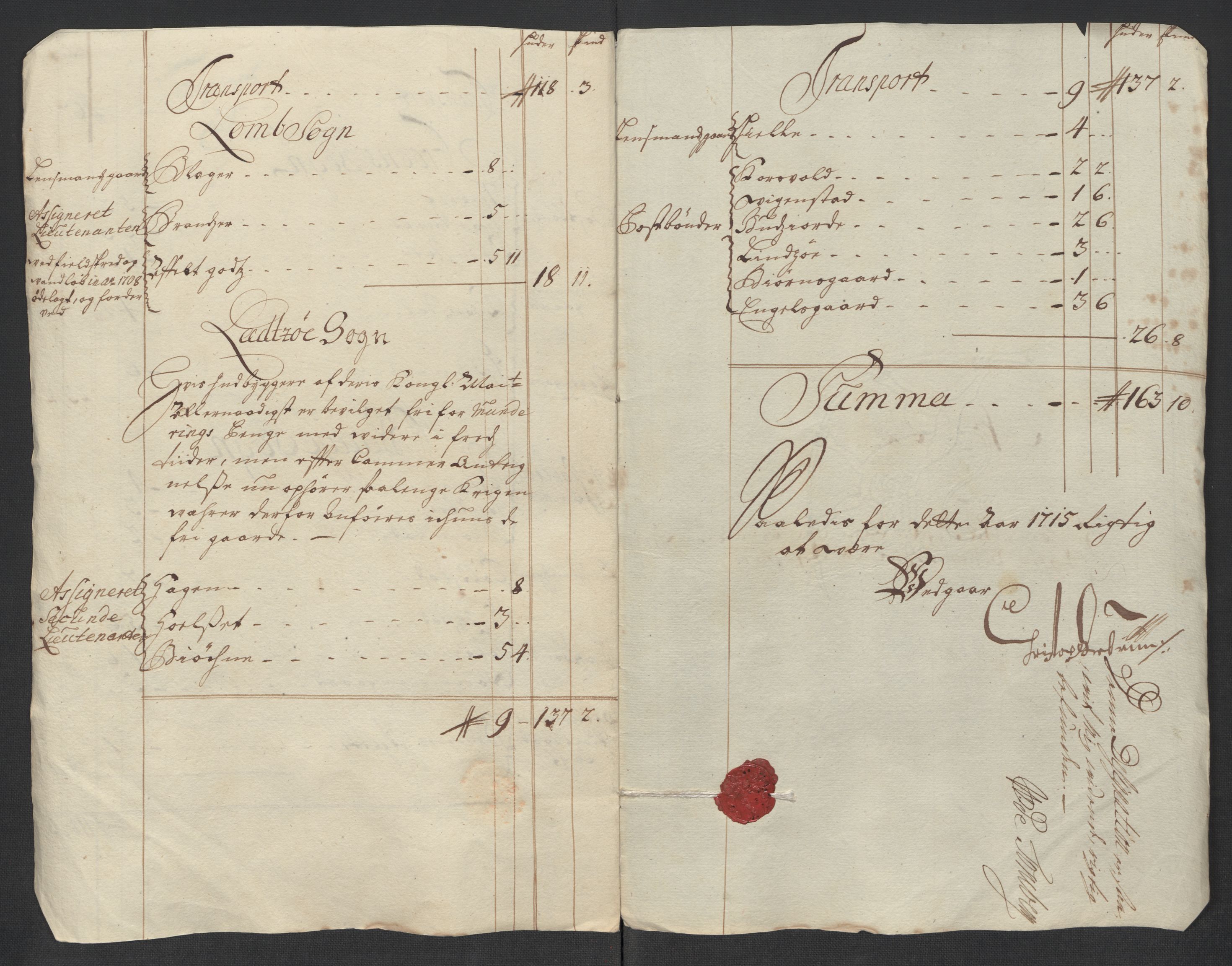 Rentekammeret inntil 1814, Reviderte regnskaper, Fogderegnskap, AV/RA-EA-4092/R17/L1184: Fogderegnskap Gudbrandsdal, 1715, p. 251