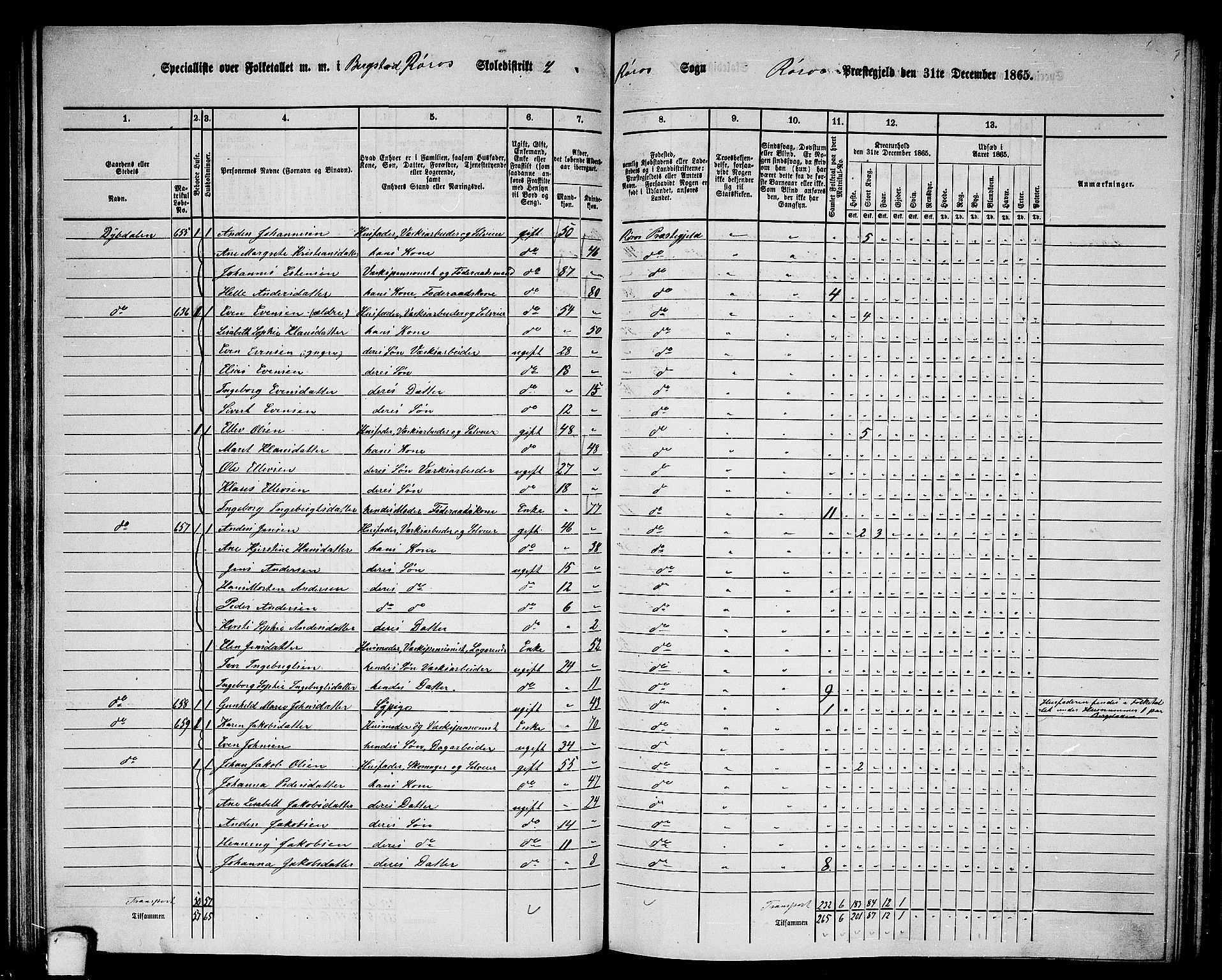 RA, 1865 census for Røros, 1865, p. 82