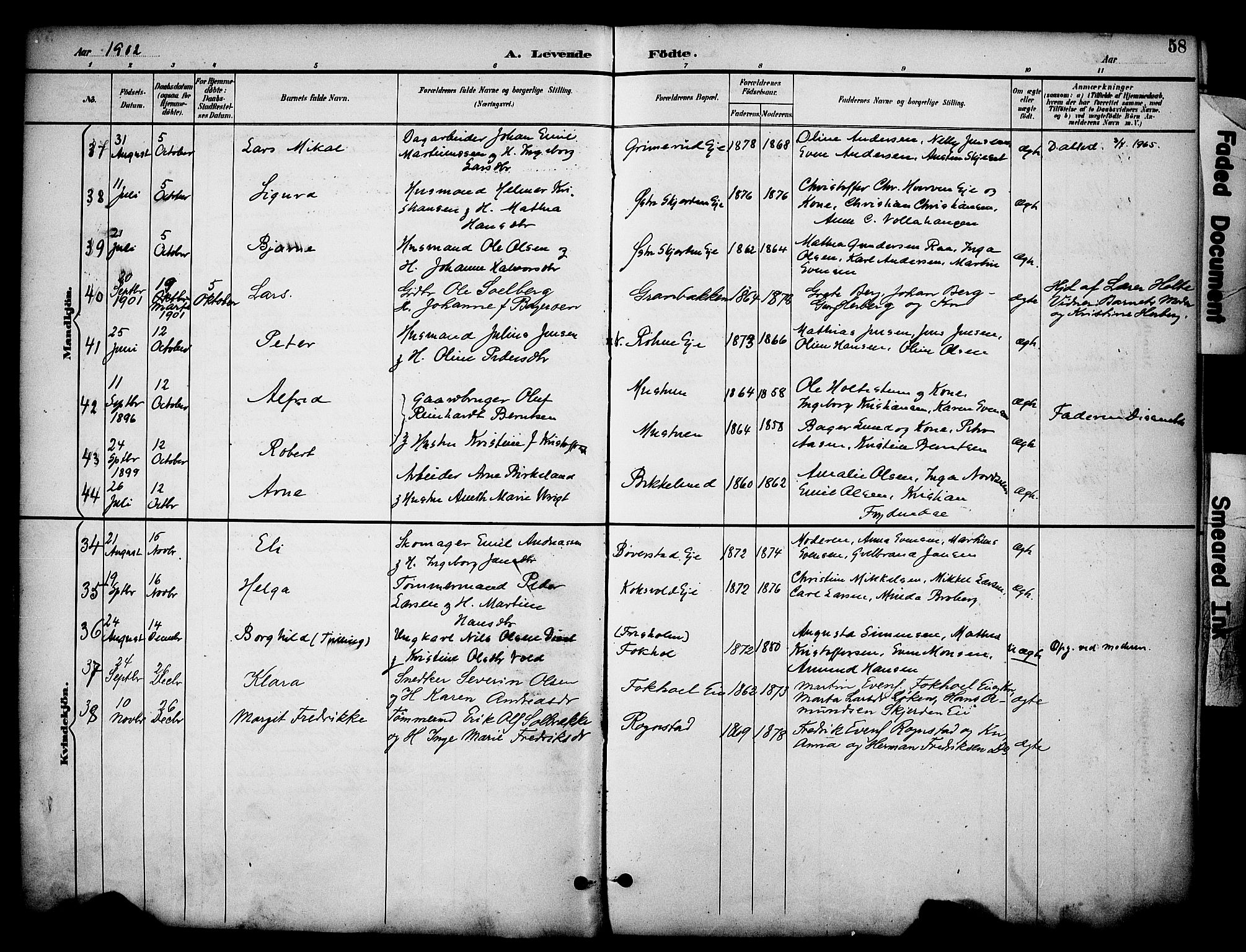 Stange prestekontor, AV/SAH-PREST-002/K/L0020: Parish register (official) no. 20, 1894-1905, p. 58