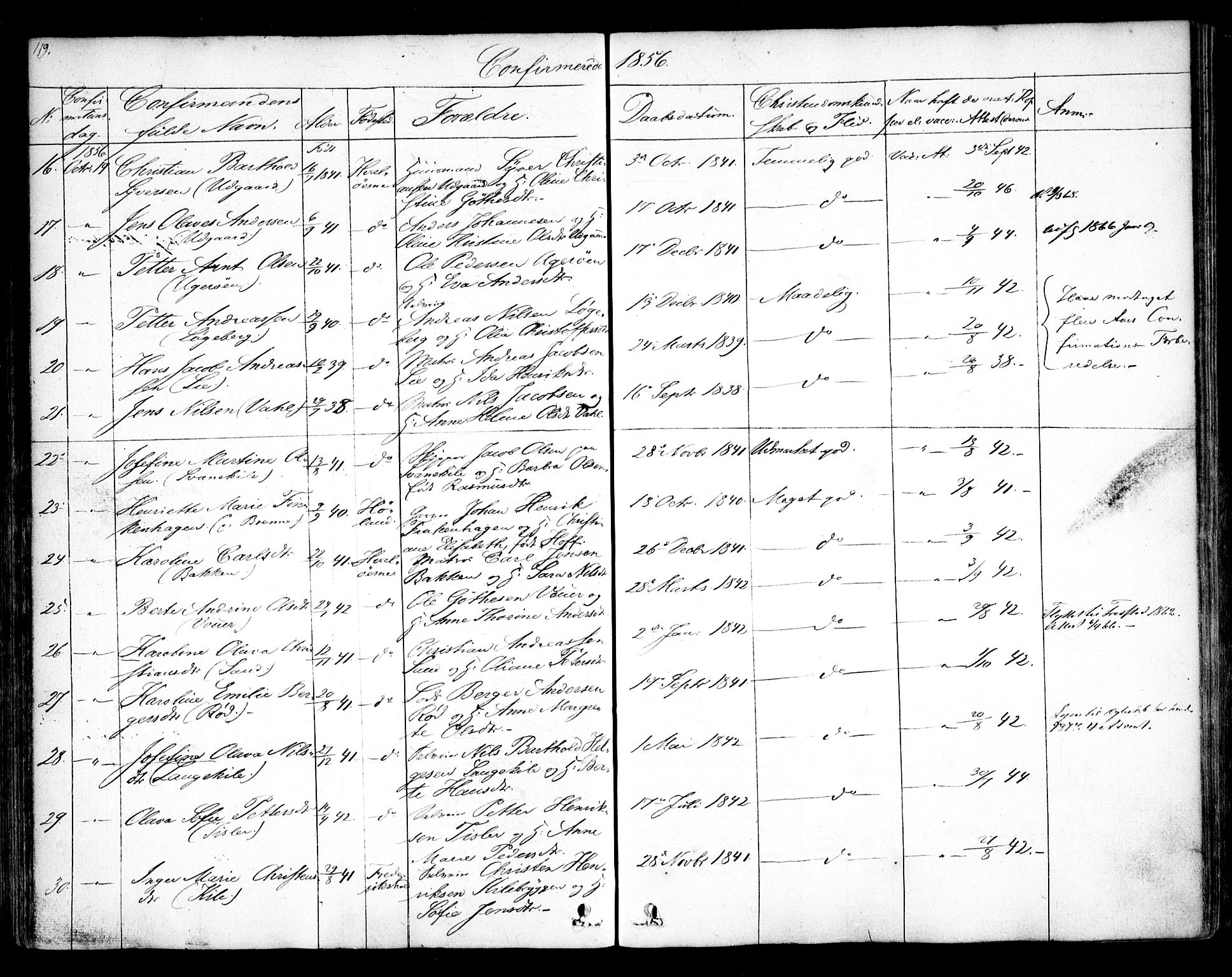 Hvaler prestekontor Kirkebøker, SAO/A-2001/F/Fa/L0006: Parish register (official) no. I 6, 1846-1863, p. 119