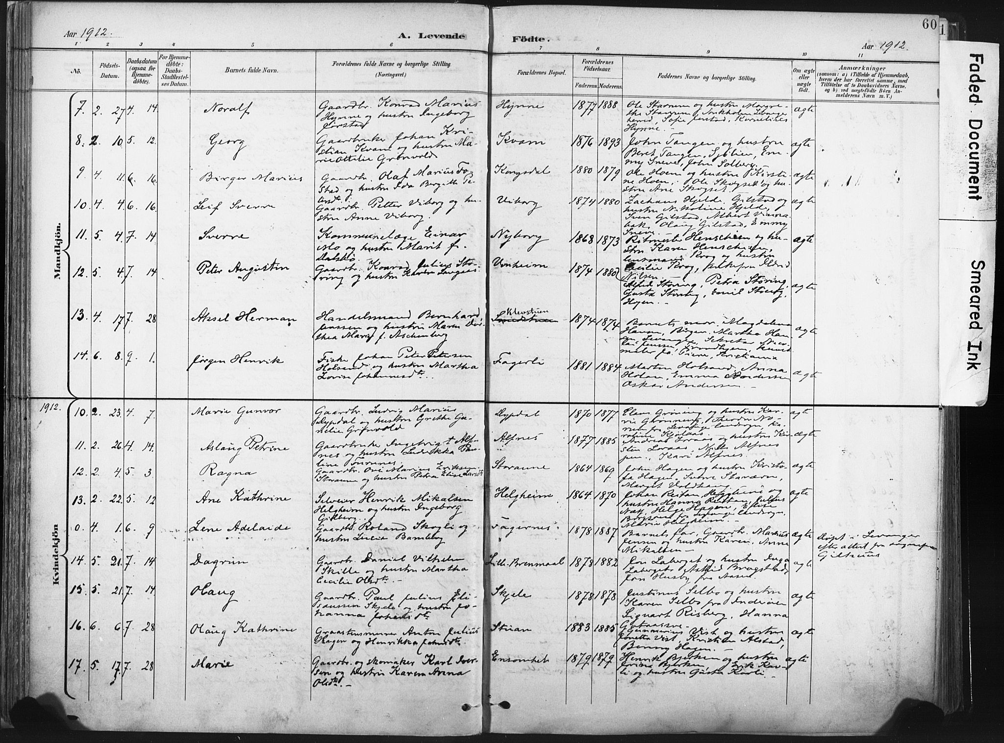 Ministerialprotokoller, klokkerbøker og fødselsregistre - Nord-Trøndelag, SAT/A-1458/717/L0162: Parish register (official) no. 717A12, 1898-1923, p. 60