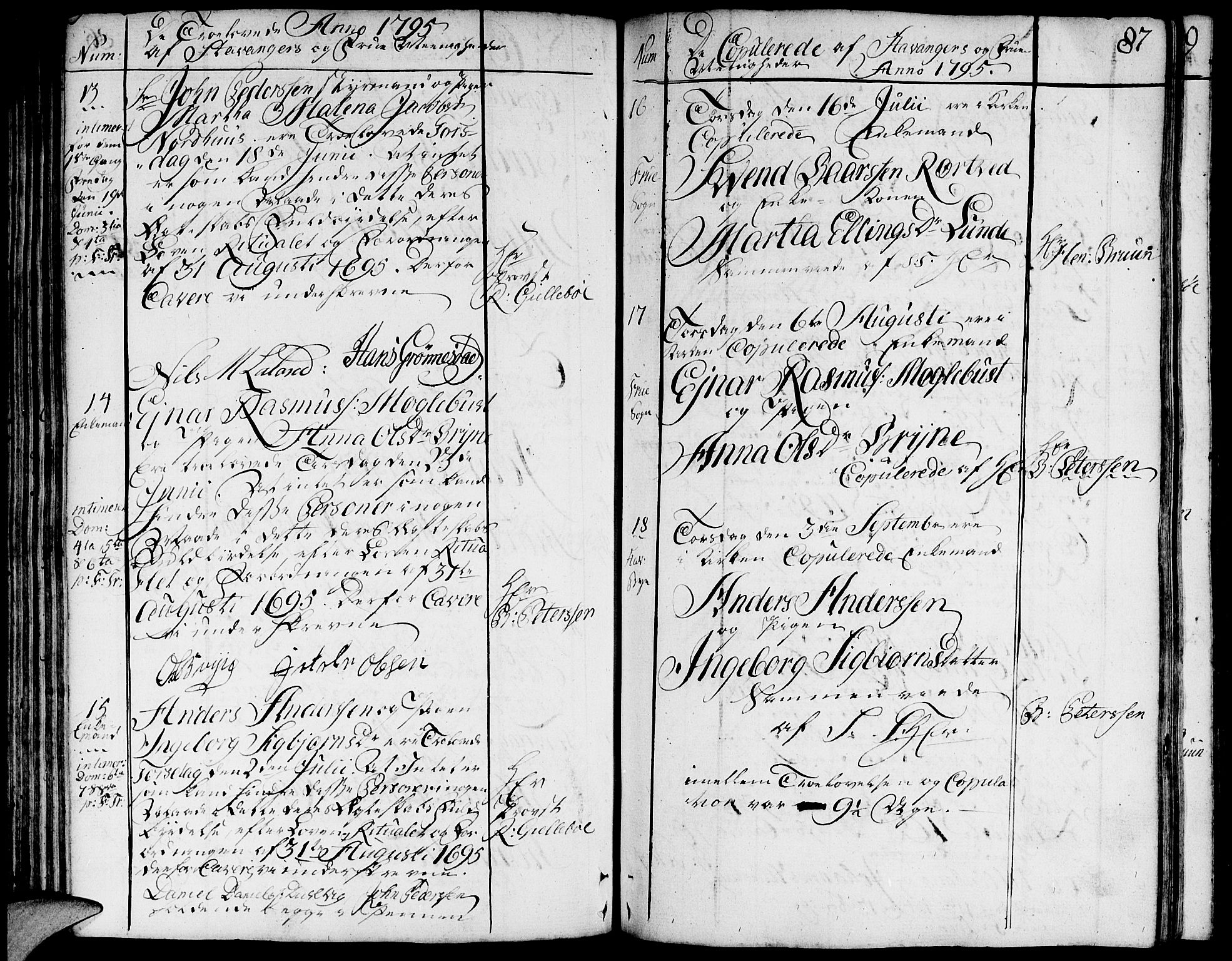 Domkirken sokneprestkontor, AV/SAST-A-101812/001/30/30BA/L0006: Parish register (official) no. A 6, 1783-1815, p. 87