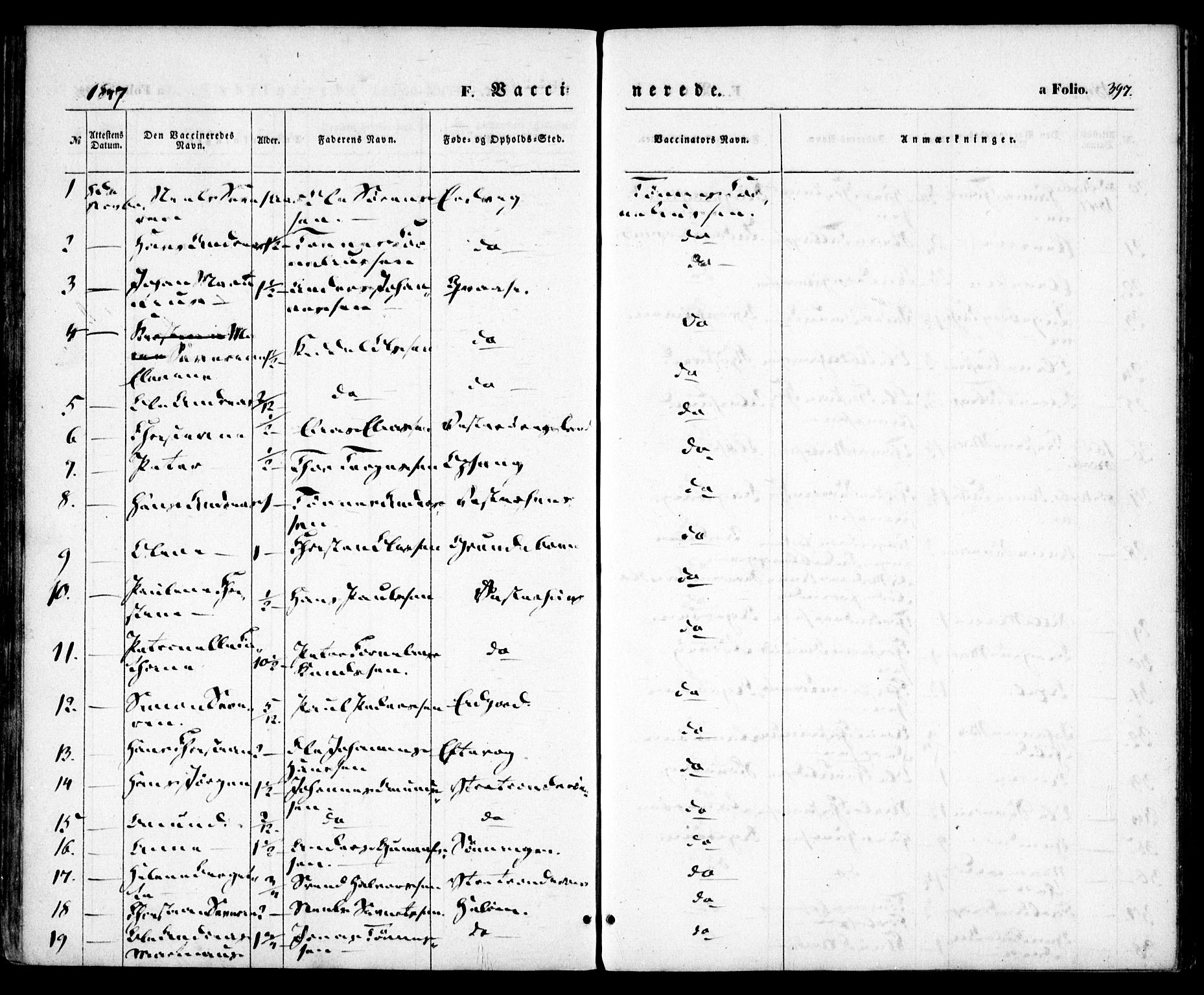 Høvåg sokneprestkontor, SAK/1111-0025/F/Fa/L0003: Parish register (official) no. A 3, 1843-1858, p. 397