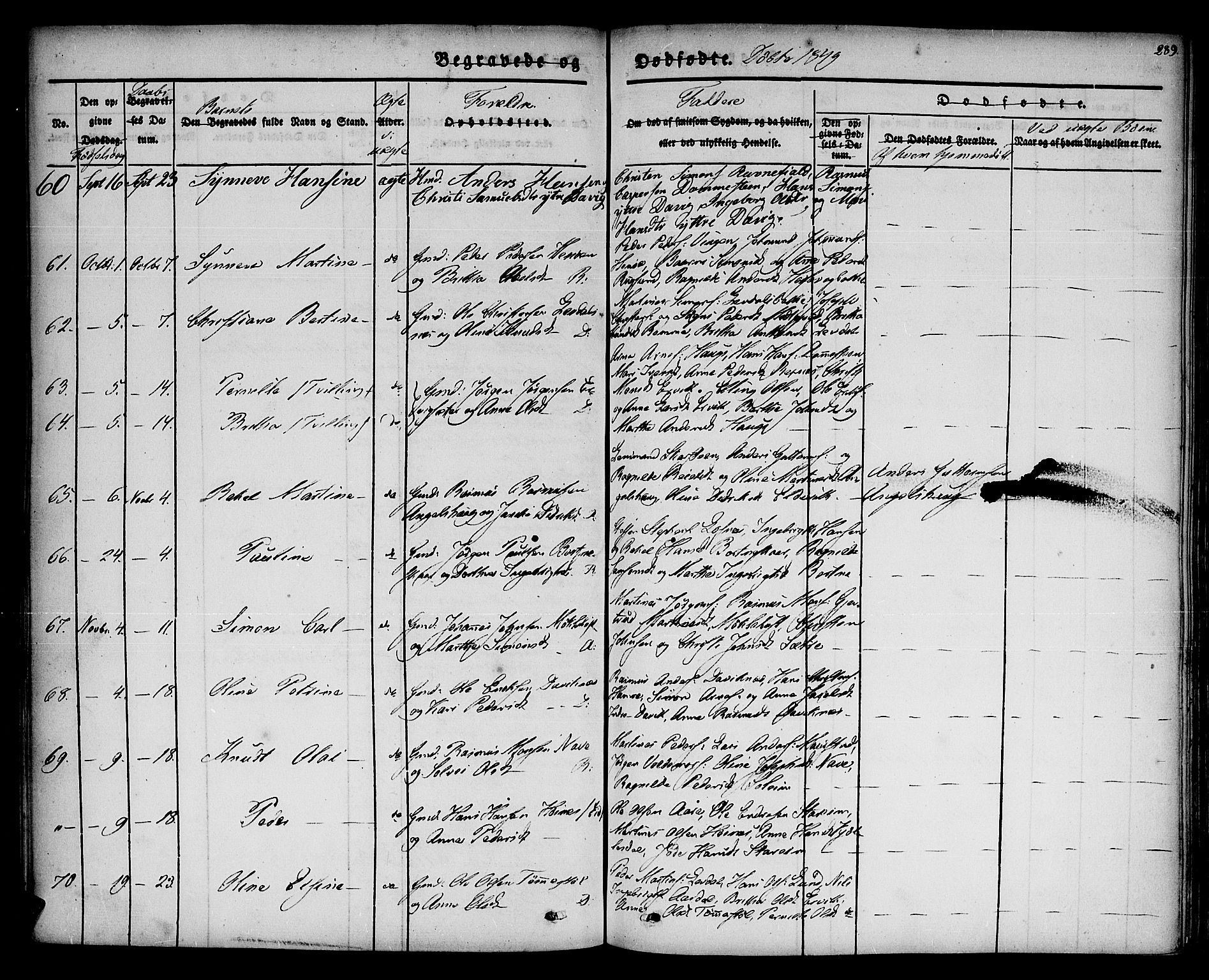 Davik sokneprestembete, AV/SAB-A-79701/H/Haa/Haaa/L0004: Parish register (official) no. A 4, 1830-1849, p. 289