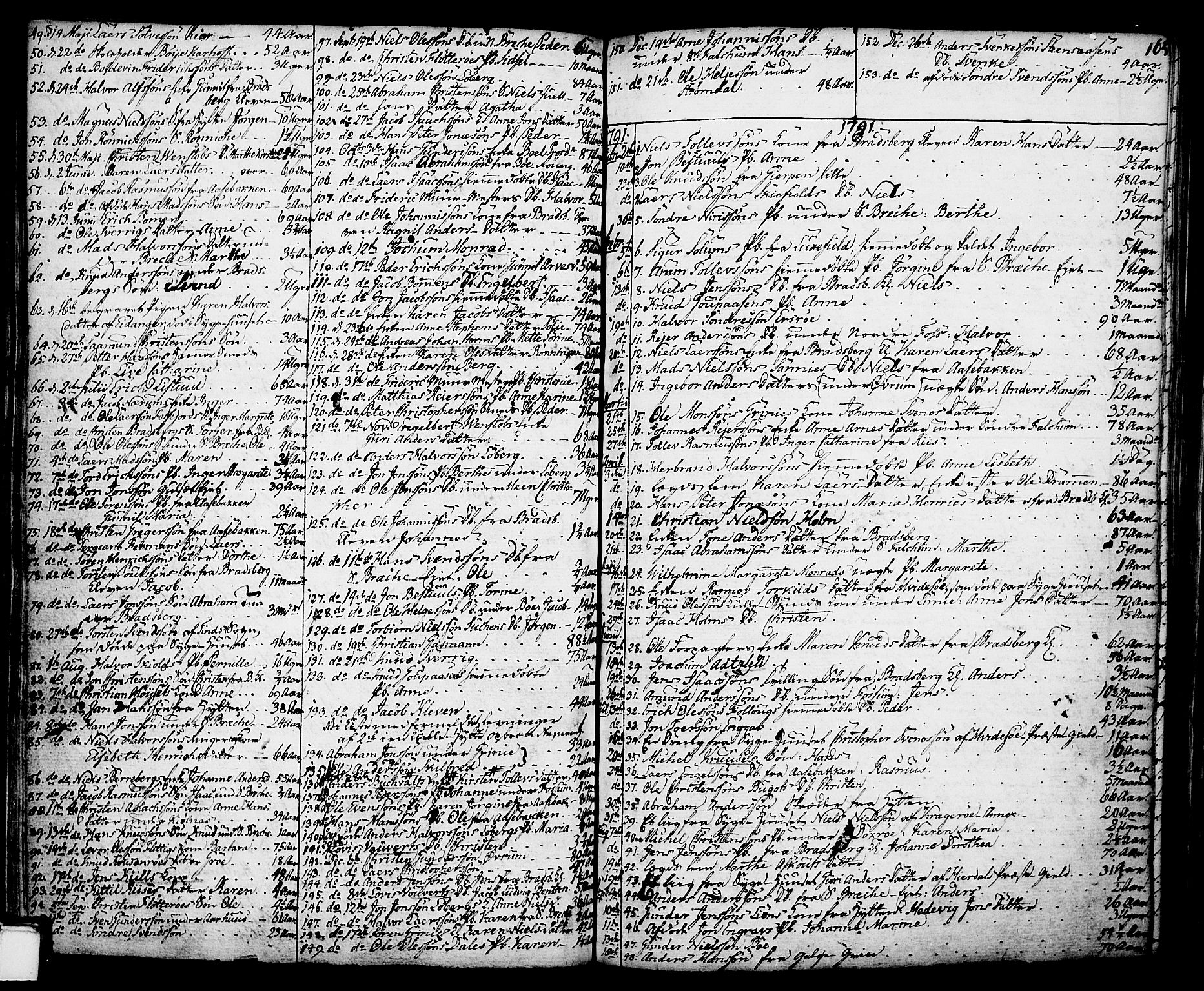 Gjerpen kirkebøker, SAKO/A-265/F/Fa/L0002: Parish register (official) no. I 2, 1747-1795, p. 165
