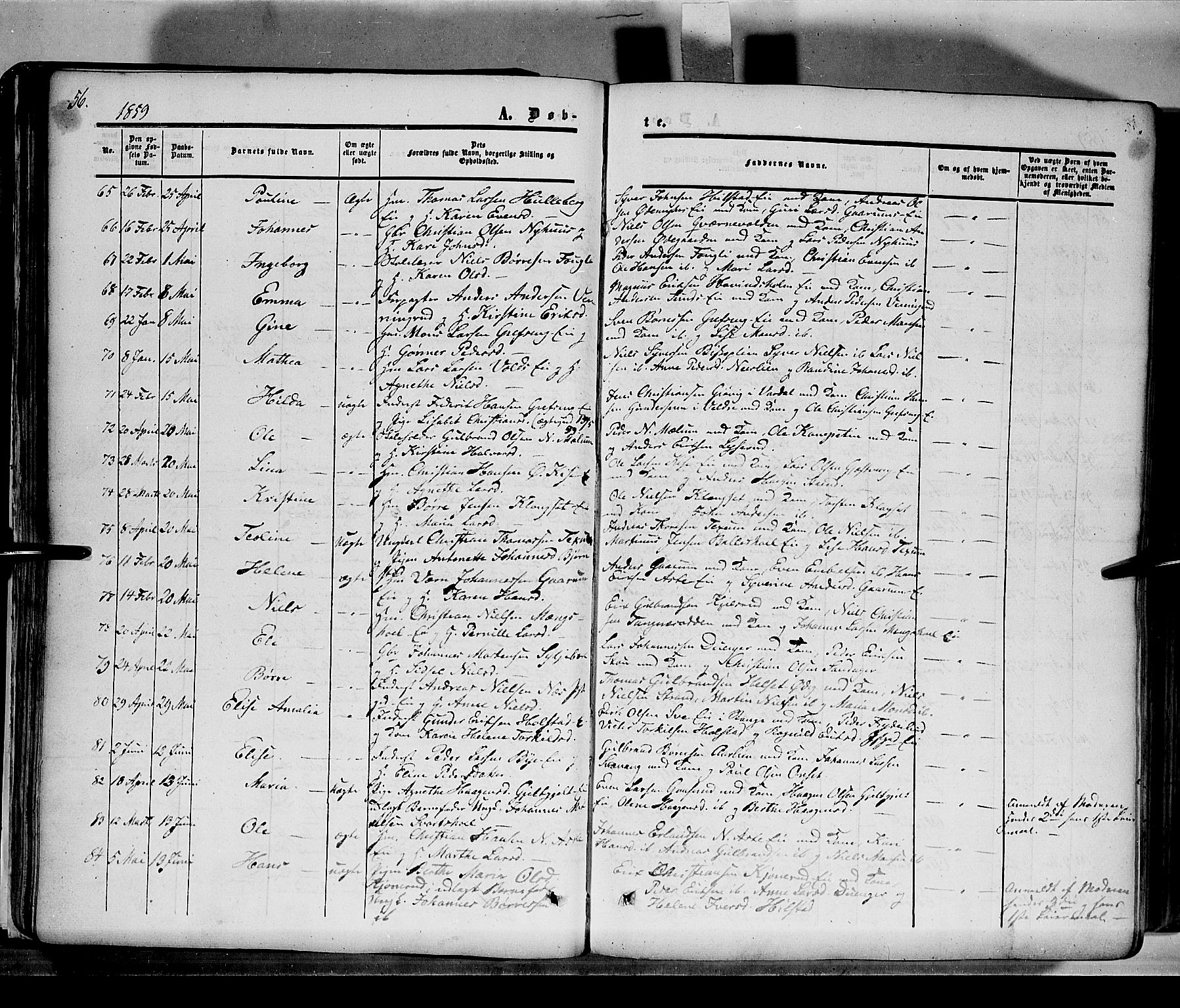 Nes prestekontor, Hedmark, AV/SAH-PREST-020/K/Ka/L0004: Parish register (official) no. 4, 1852-1886, p. 56