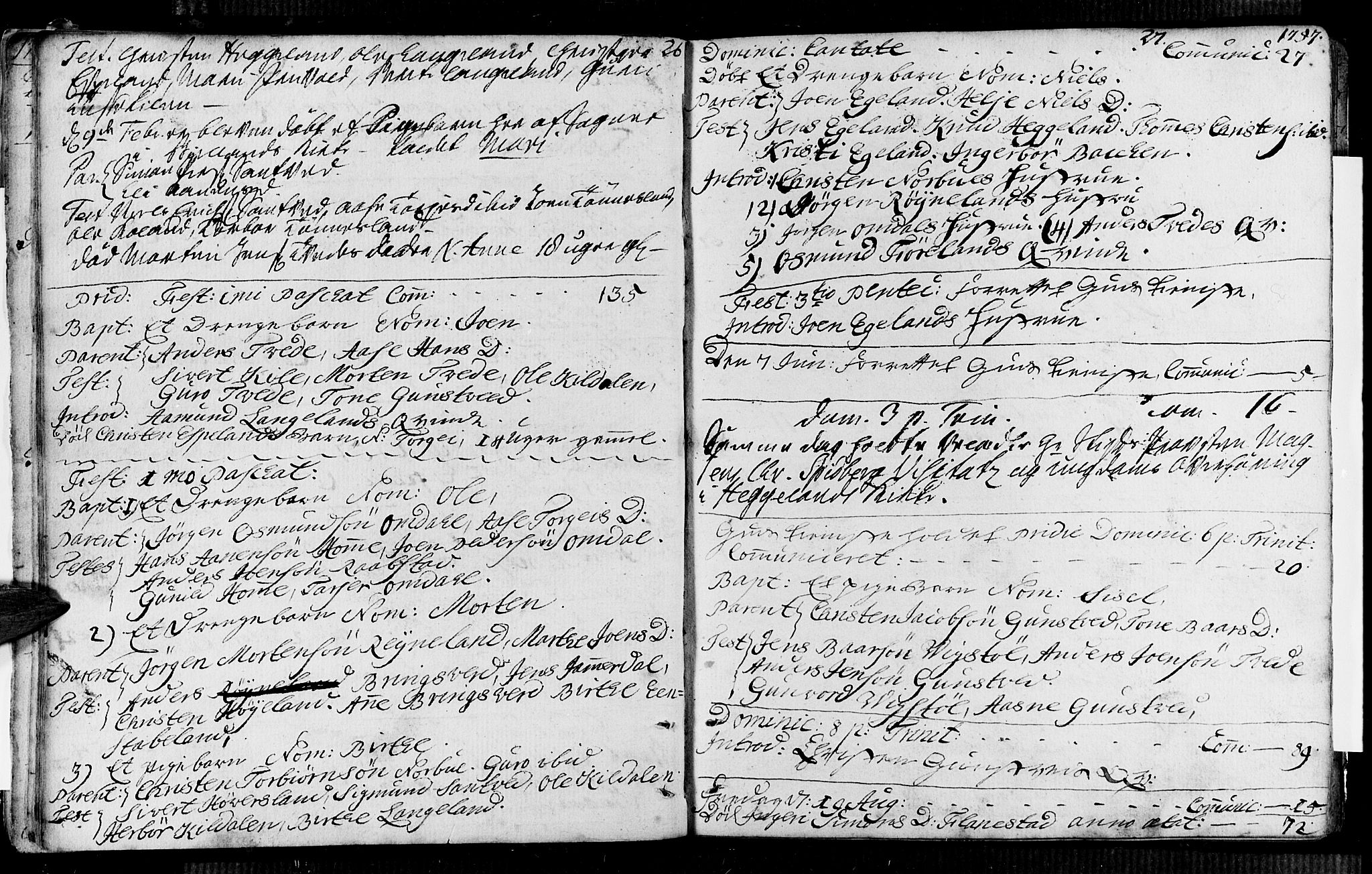 Vennesla sokneprestkontor, AV/SAK-1111-0045/Fa/Faa/L0001: Parish register (official) no. A 1, 1753-1785, p. 26-27