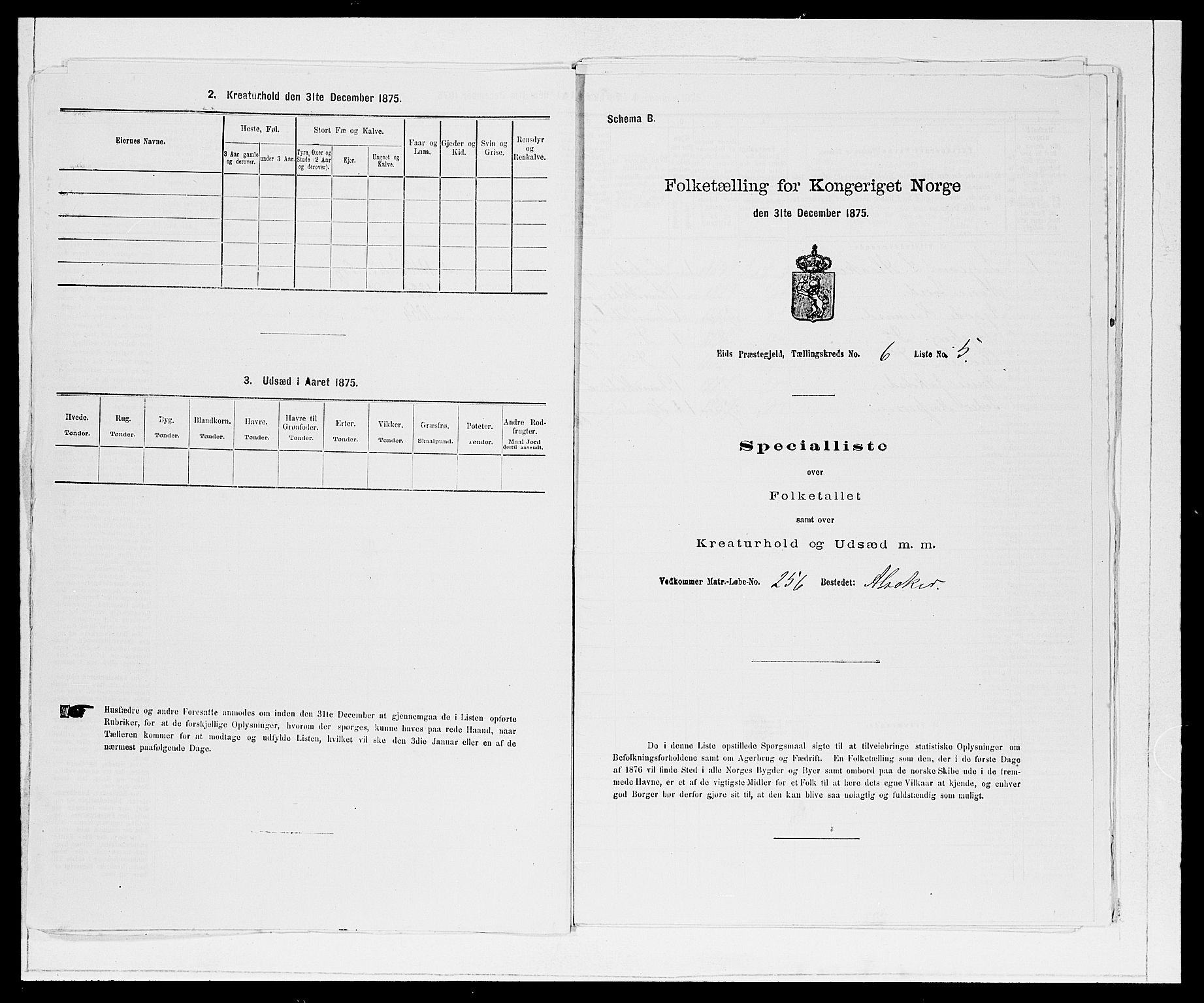 SAB, 1875 Census for 1443P Eid, 1875, p. 679