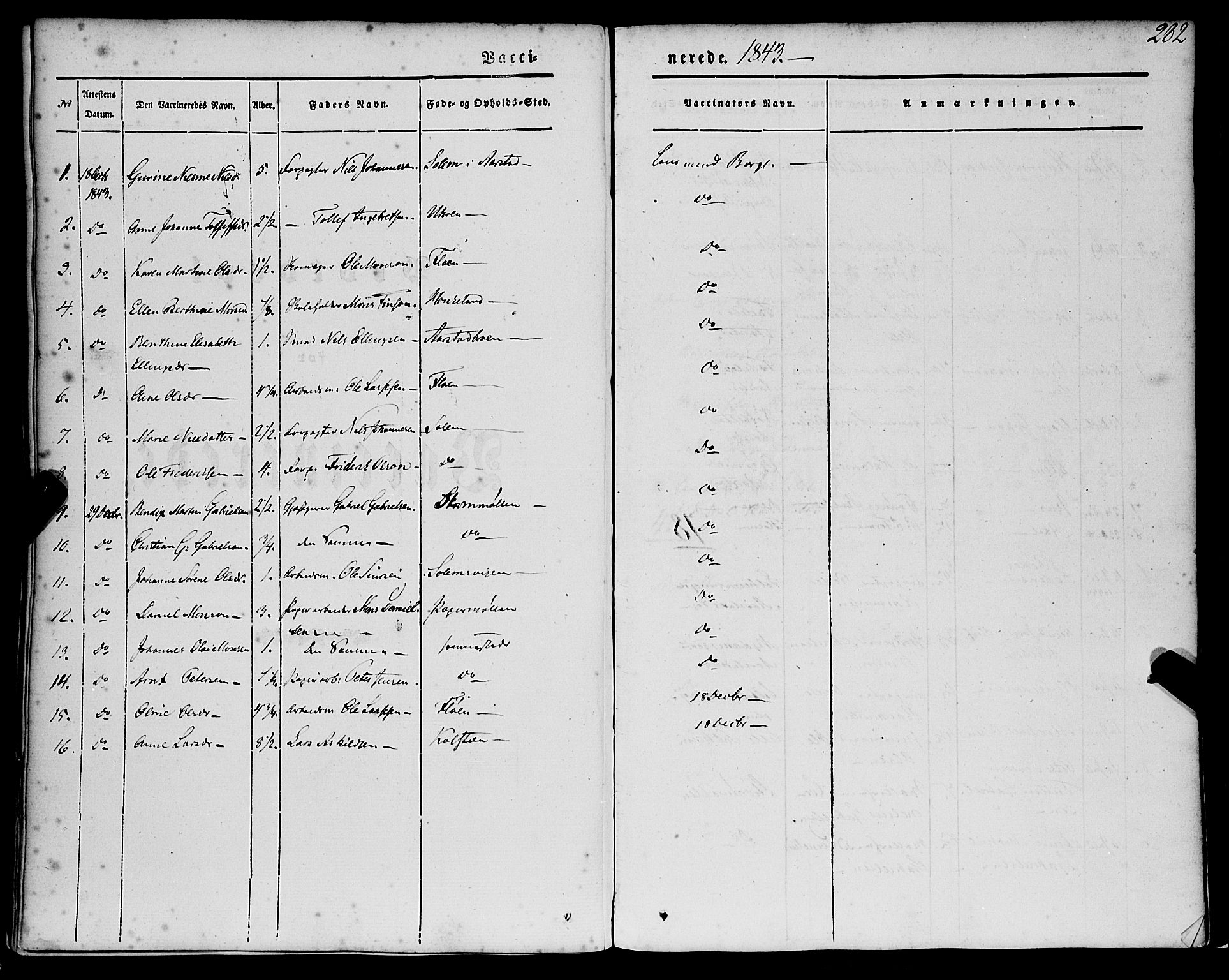 St. Jørgens hospital og Årstad sokneprestembete, AV/SAB-A-99934: Parish register (official) no. A 4, 1844-1863, p. 282