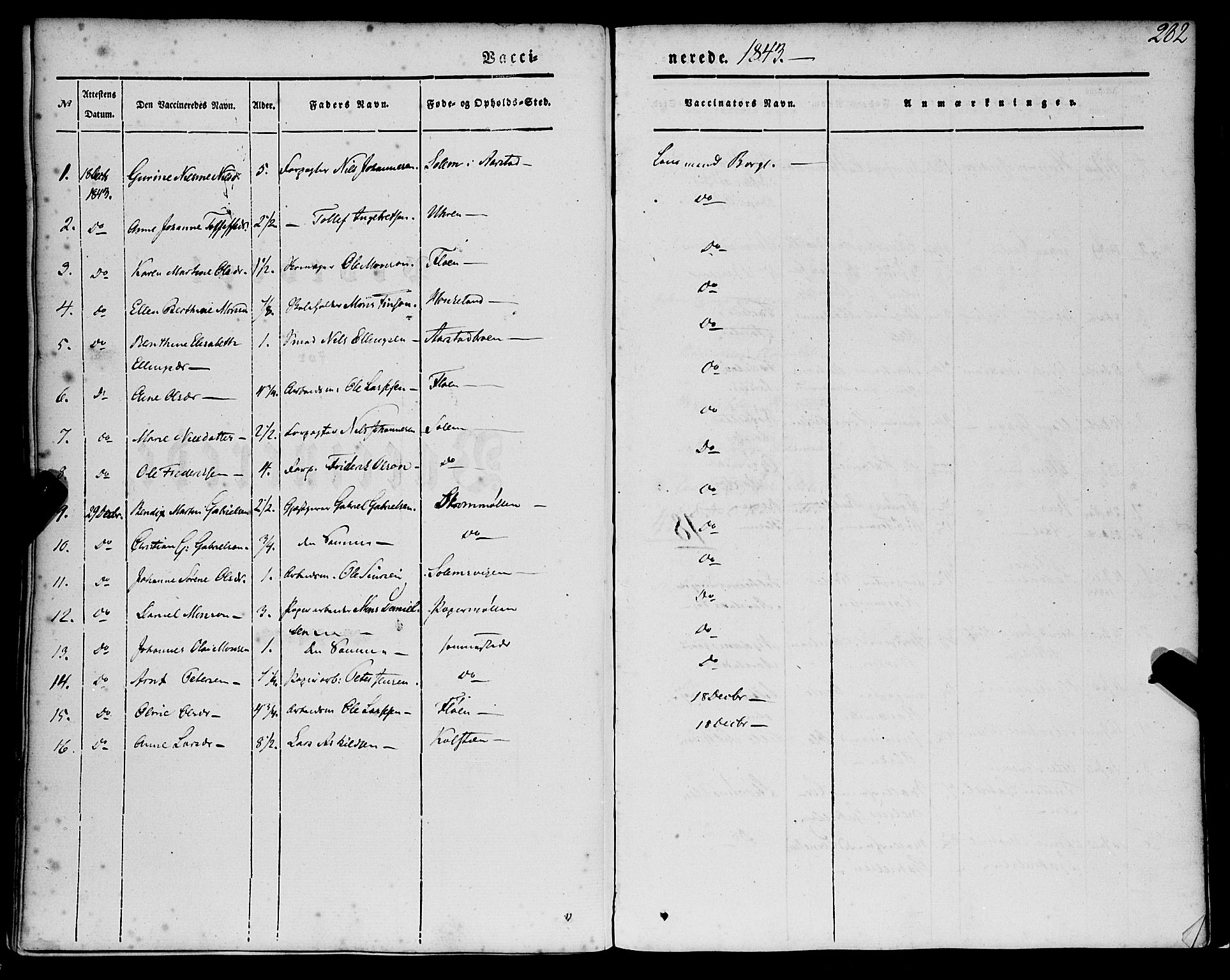 St. Jørgens hospital og Årstad sokneprestembete, SAB/A-99934: Parish register (official) no. A 4, 1844-1863, p. 282