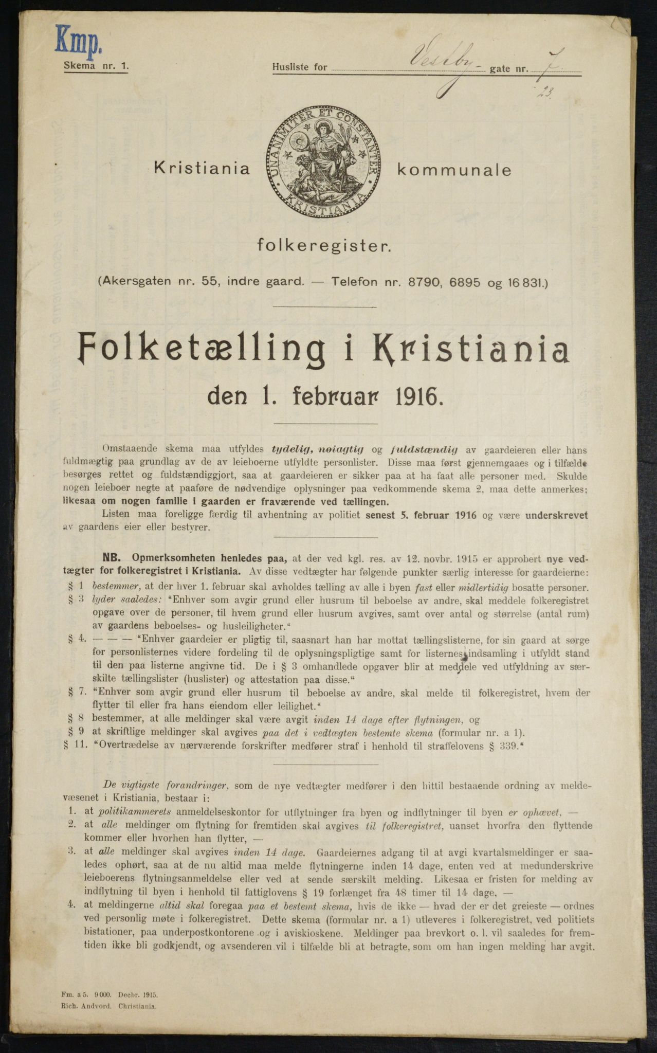 OBA, Municipal Census 1916 for Kristiania, 1916, p. 126042