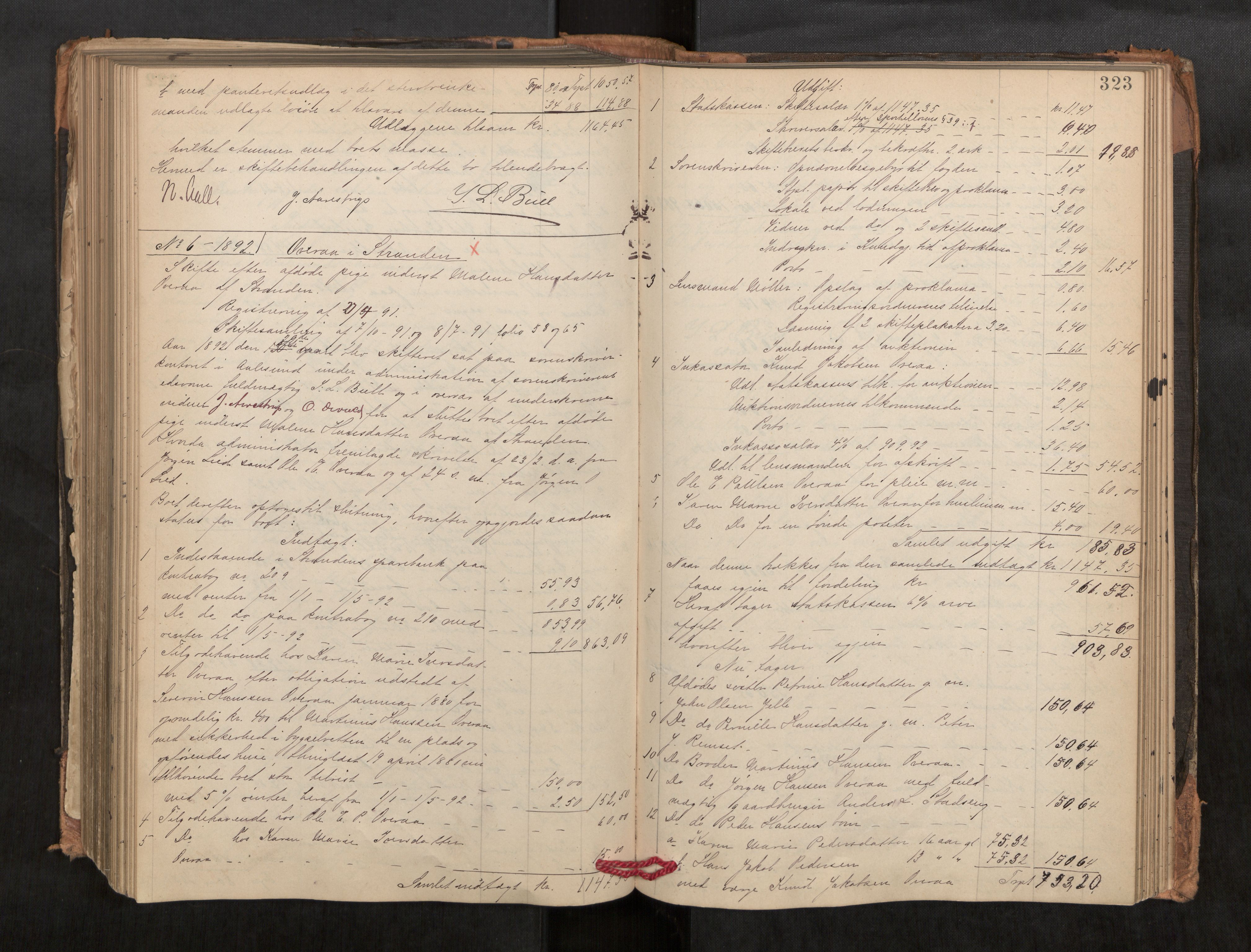 Nordre Sunnmøre sorenskriveri, AV/SAT-A-0006/1/3/3A/L0021: Skiftesluttningsprotokoll 2, 1884-1893, p. 323