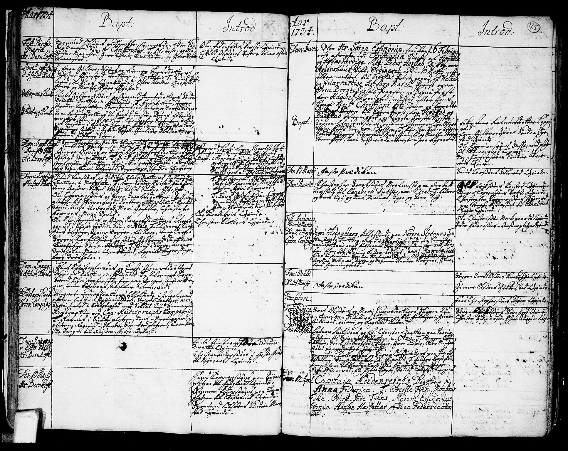 Trøgstad prestekontor Kirkebøker, AV/SAO-A-10925/F/Fa/L0003: Parish register (official) no. I 3, 1721-1749, p. 45