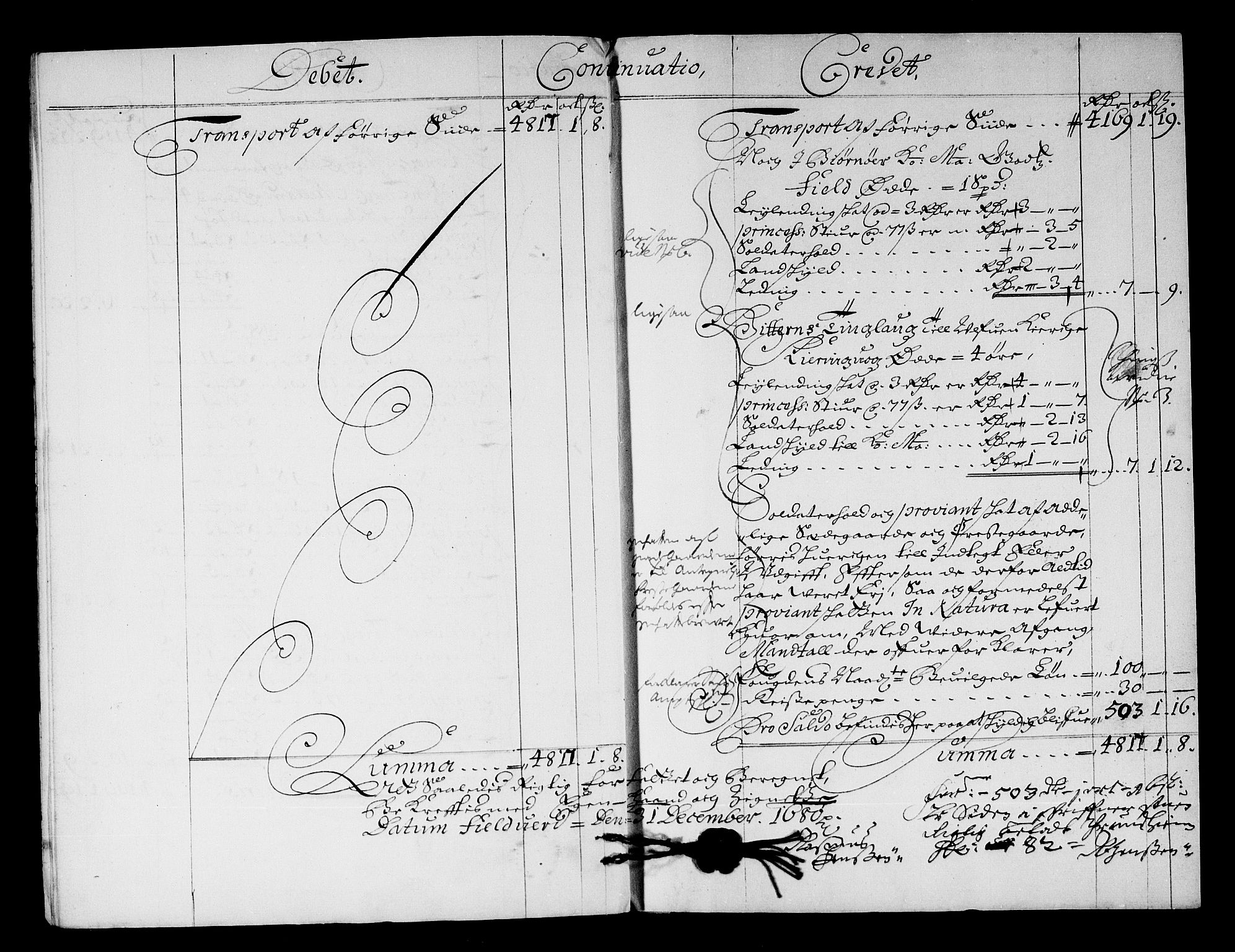 Rentekammeret inntil 1814, Reviderte regnskaper, Stiftamtstueregnskaper, Trondheim stiftamt og Nordland amt, AV/RA-EA-6044/R/Rf/L0059: Trondheim stiftamt, 1680