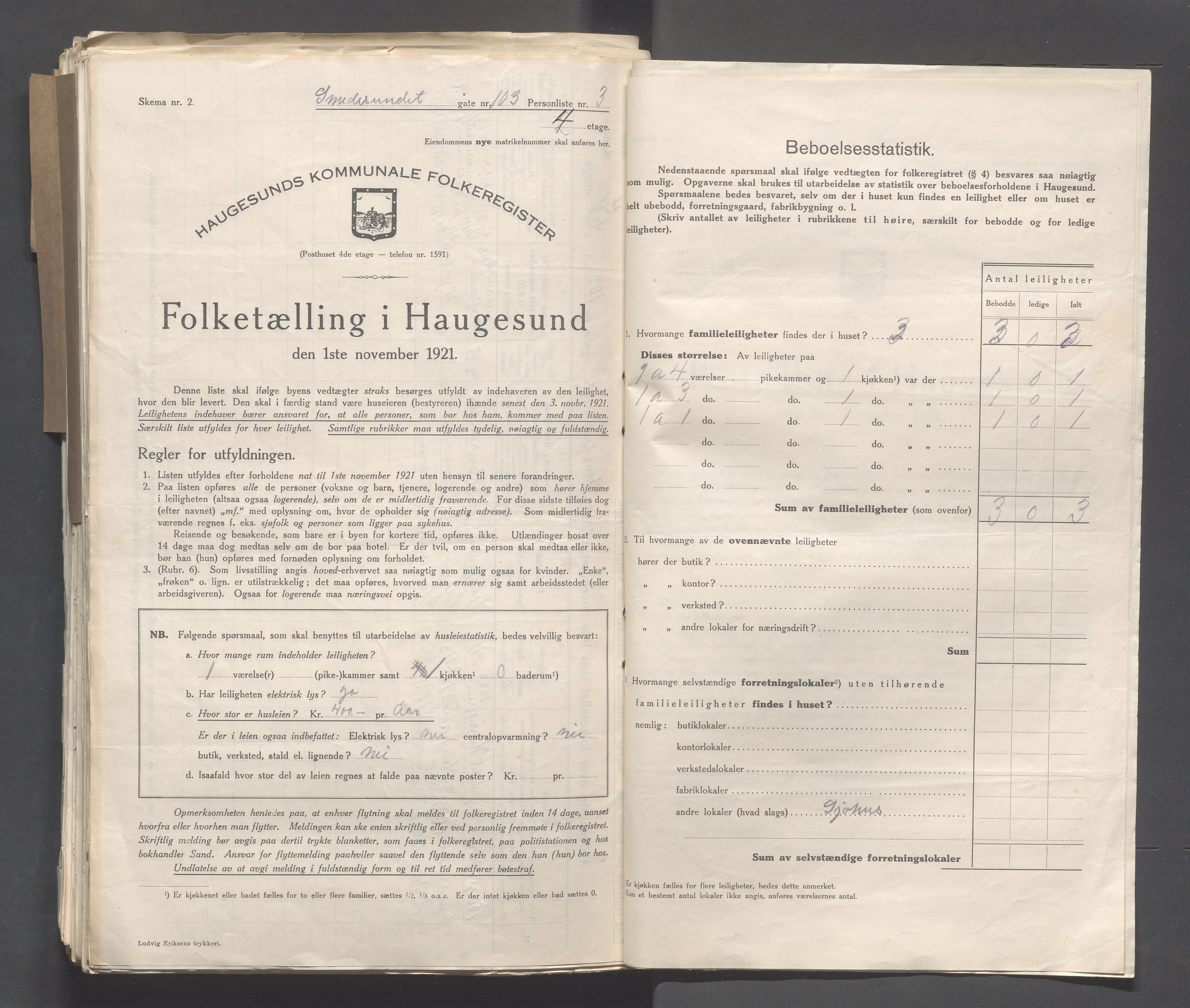 IKAR, Local census 1.11.1921 for Haugesund, 1921, p. 4266