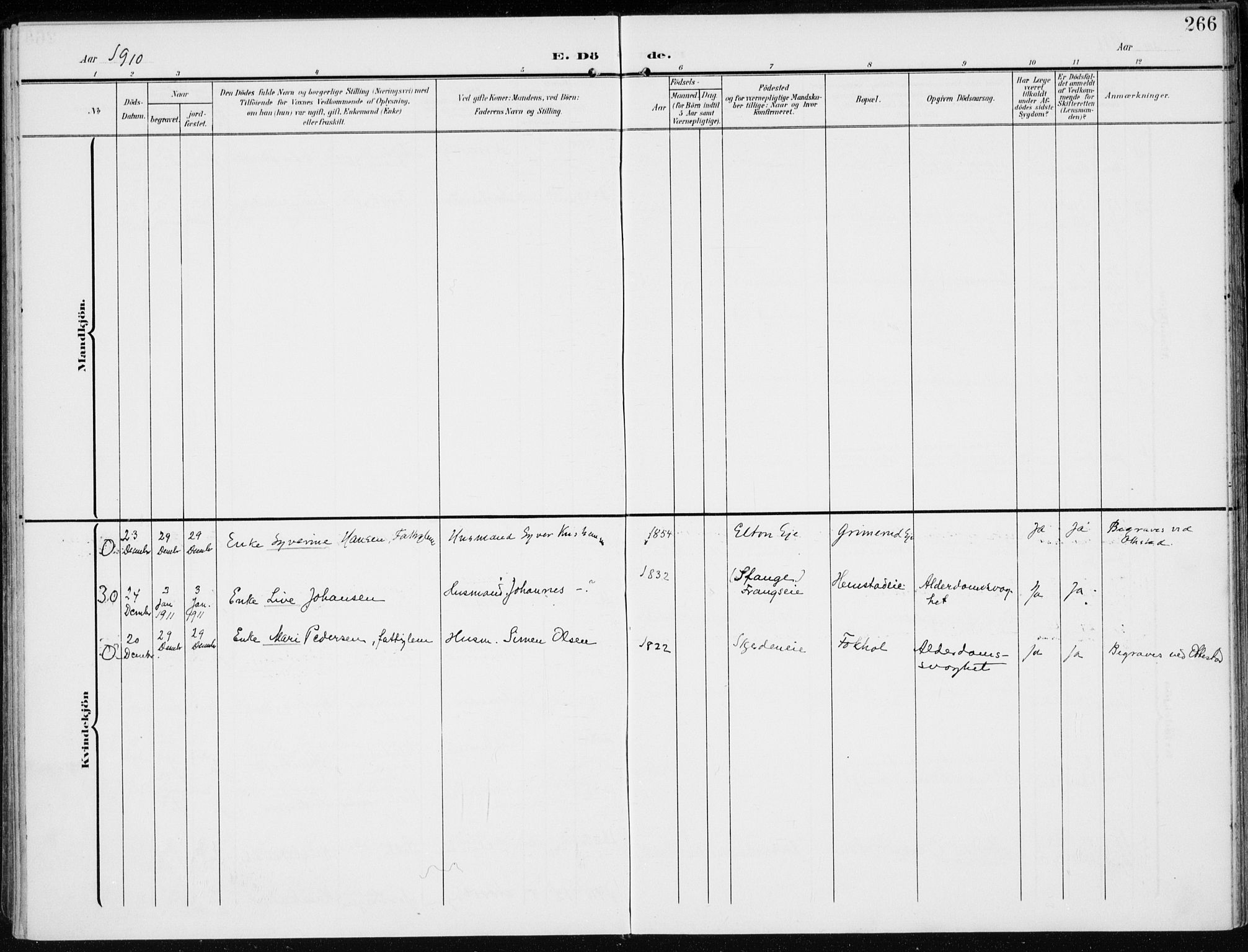 Stange prestekontor, AV/SAH-PREST-002/K/L0024: Parish register (official) no. 24, 1906-1922, p. 266