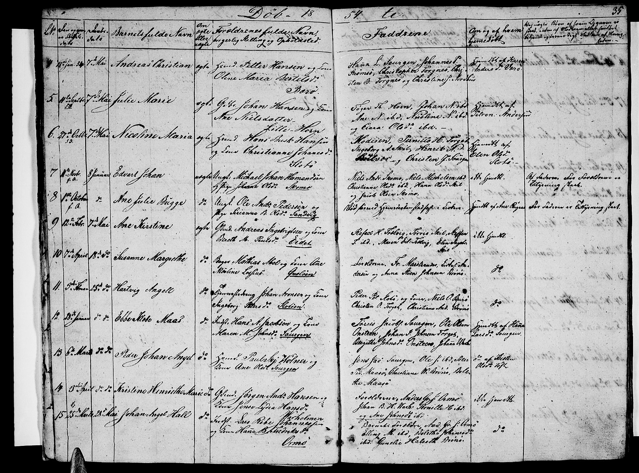 Ministerialprotokoller, klokkerbøker og fødselsregistre - Nordland, SAT/A-1459/813/L0211: Parish register (copy) no. 813C03, 1842-1863, p. 35