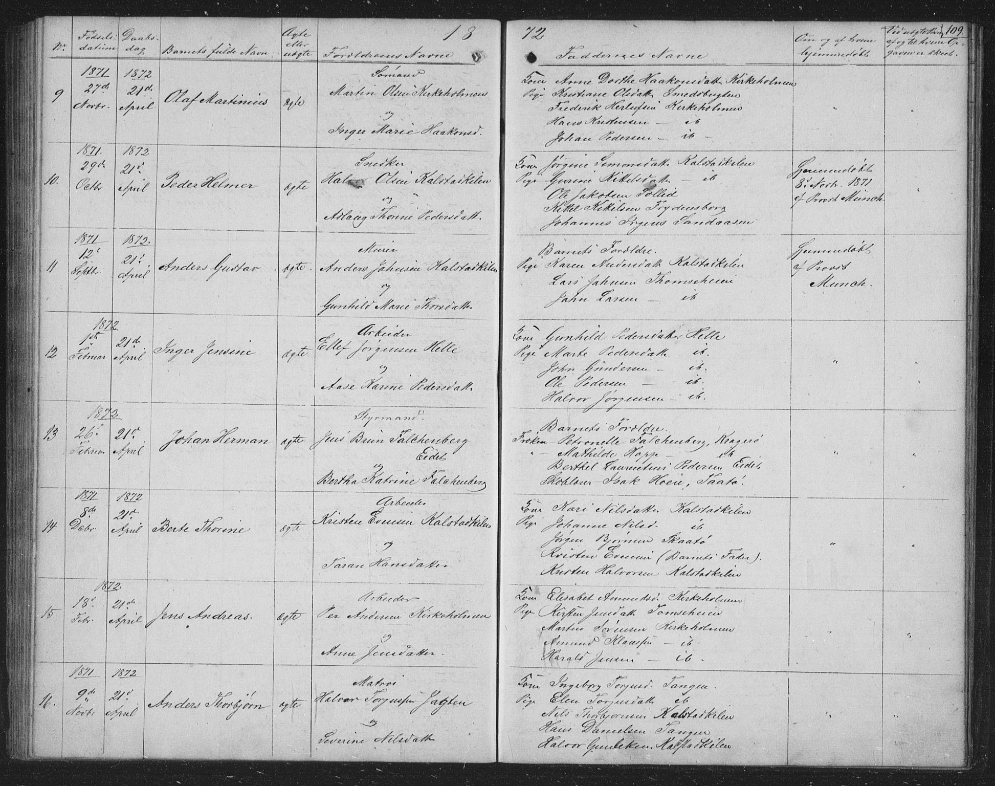 Skåtøy kirkebøker, SAKO/A-304/G/Ga/L0001: Parish register (copy) no. I 1, 1862-1872, p. 109