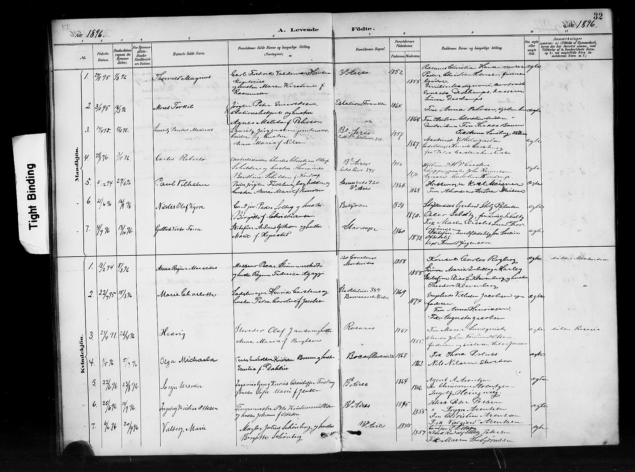 Den norske sjømannsmisjon i utlandet/Syd-Amerika (Buenos Aires m.fl.), SAB/SAB/PA-0118/H/Ha/L0001: Parish register (official) no. A 1, 1888-1898, p. 32