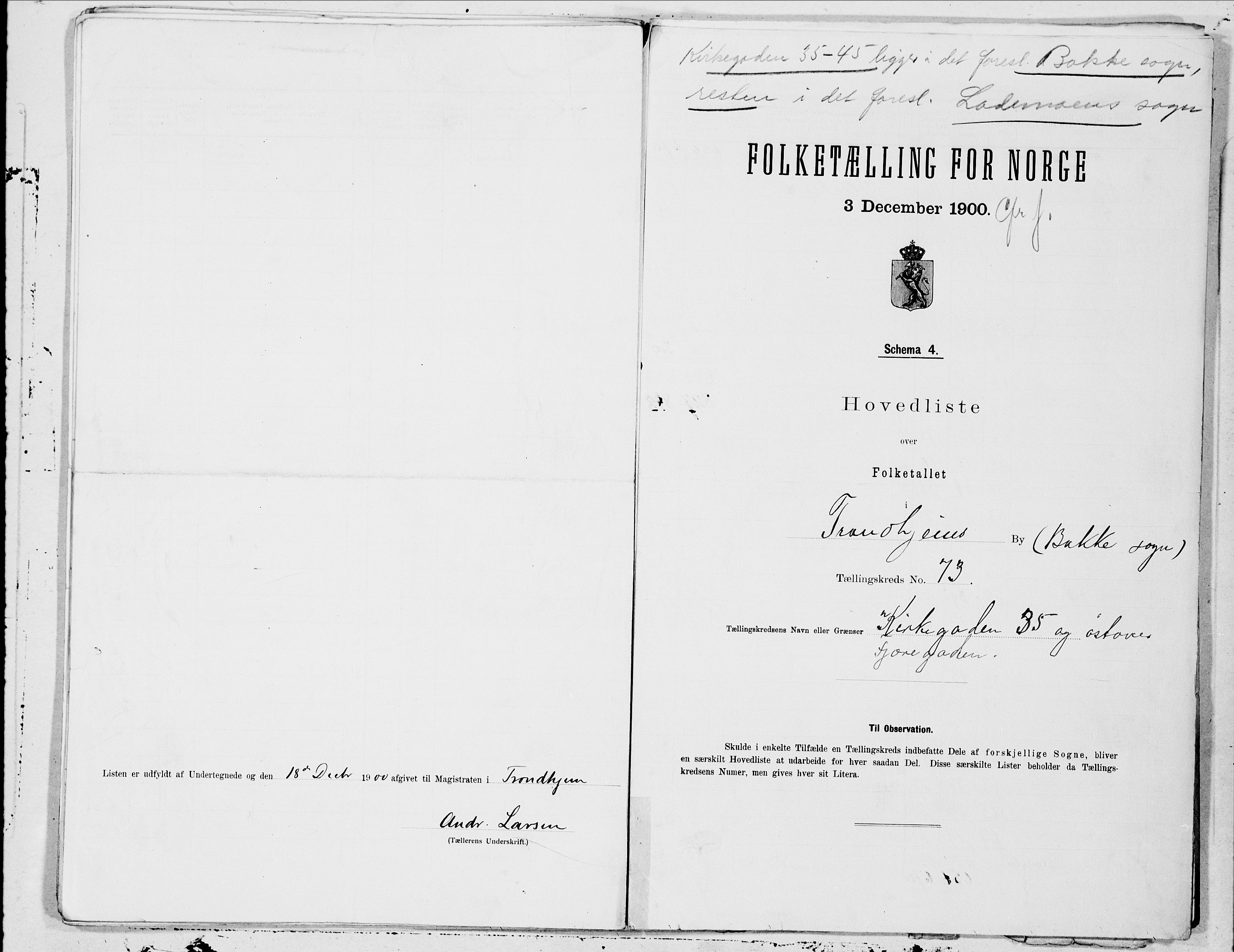 SAT, 1900 census for Trondheim, 1900, p. 145