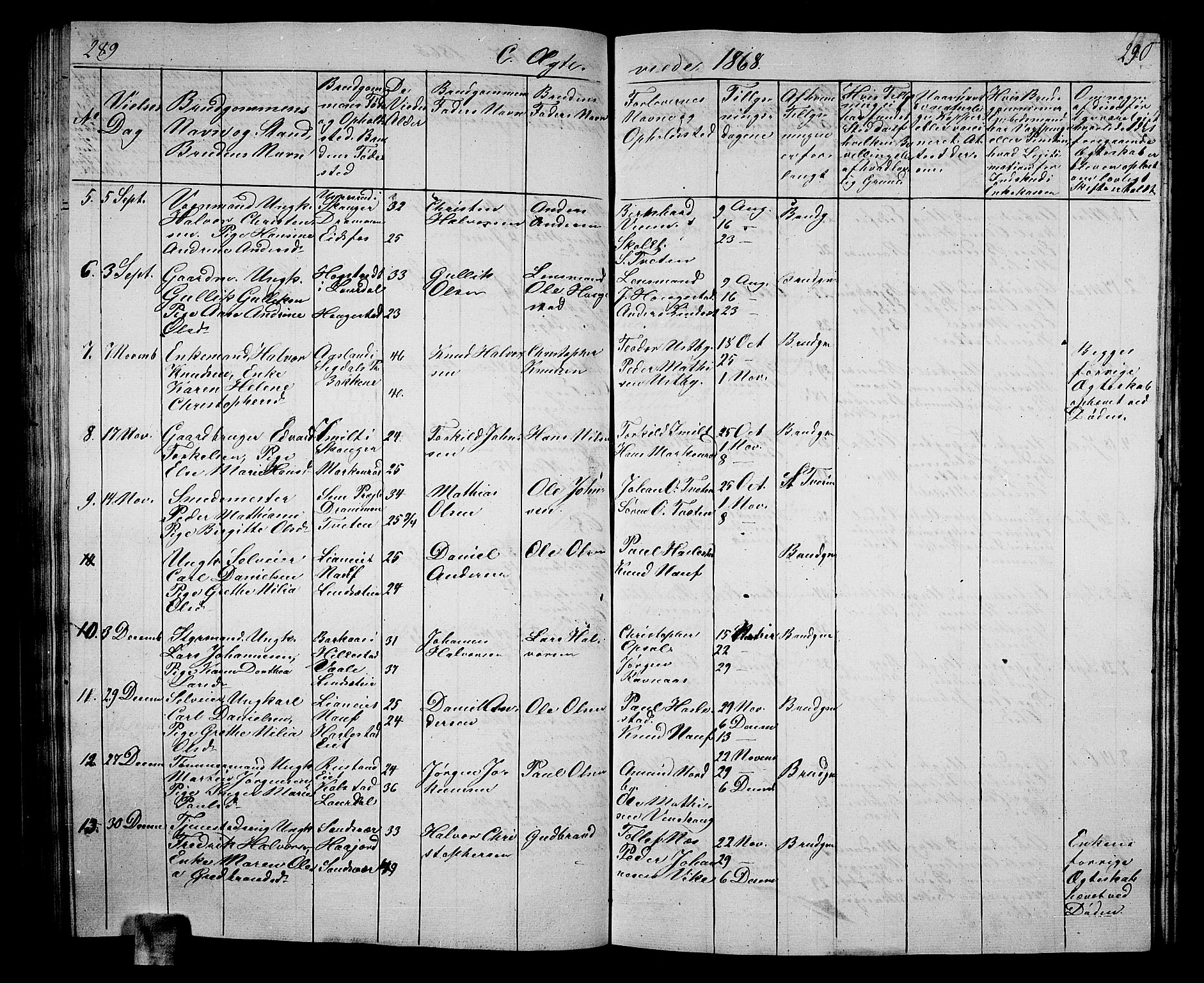 Hof kirkebøker, AV/SAKO-A-64/G/Ga/L0002: Parish register (copy) no. I 2, 1859-1873, p. 289-290