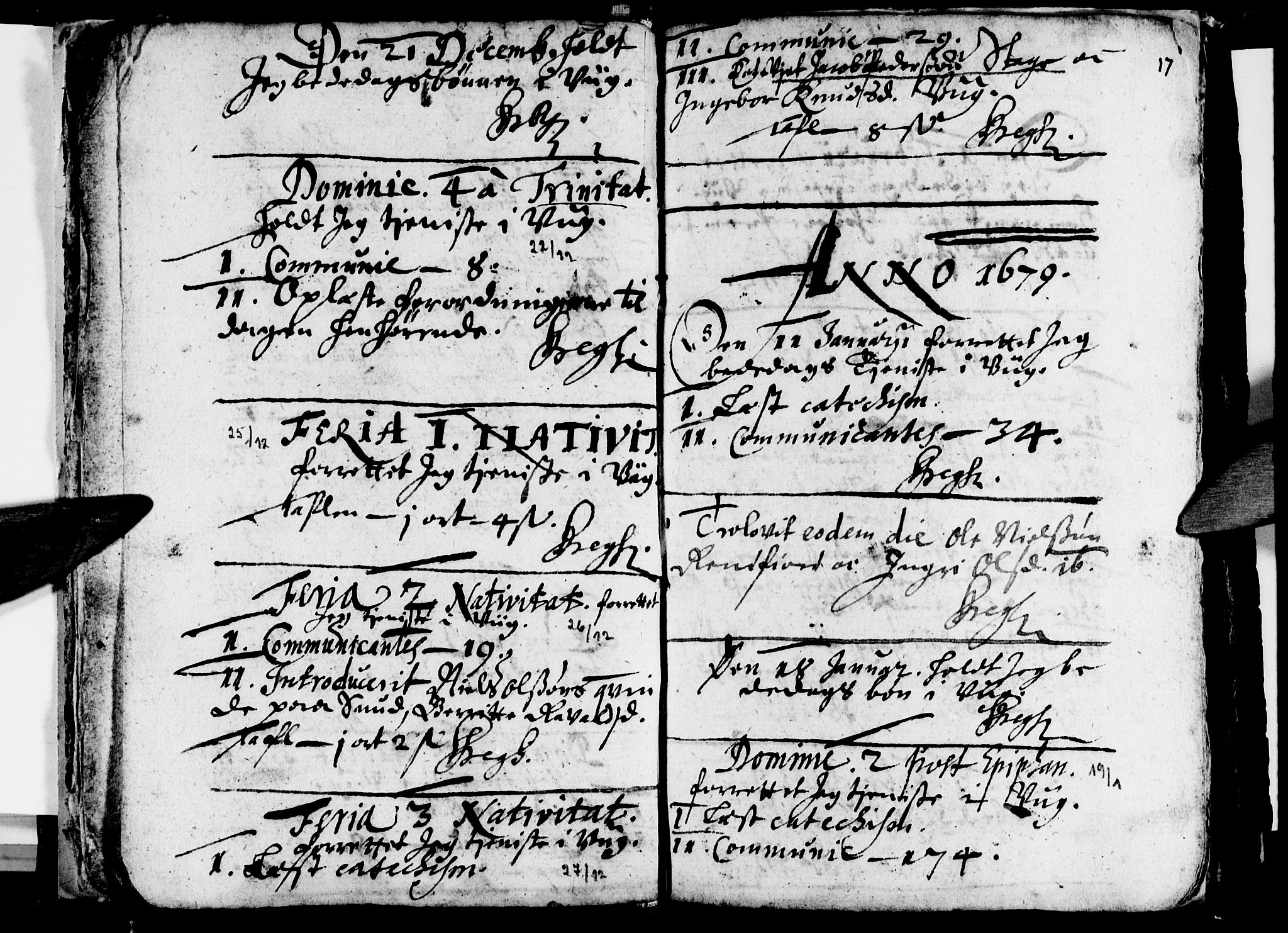 Ministerialprotokoller, klokkerbøker og fødselsregistre - Nordland, SAT/A-1459/812/L0172: Parish register (official) no. 812A01, 1677-1718, p. 17