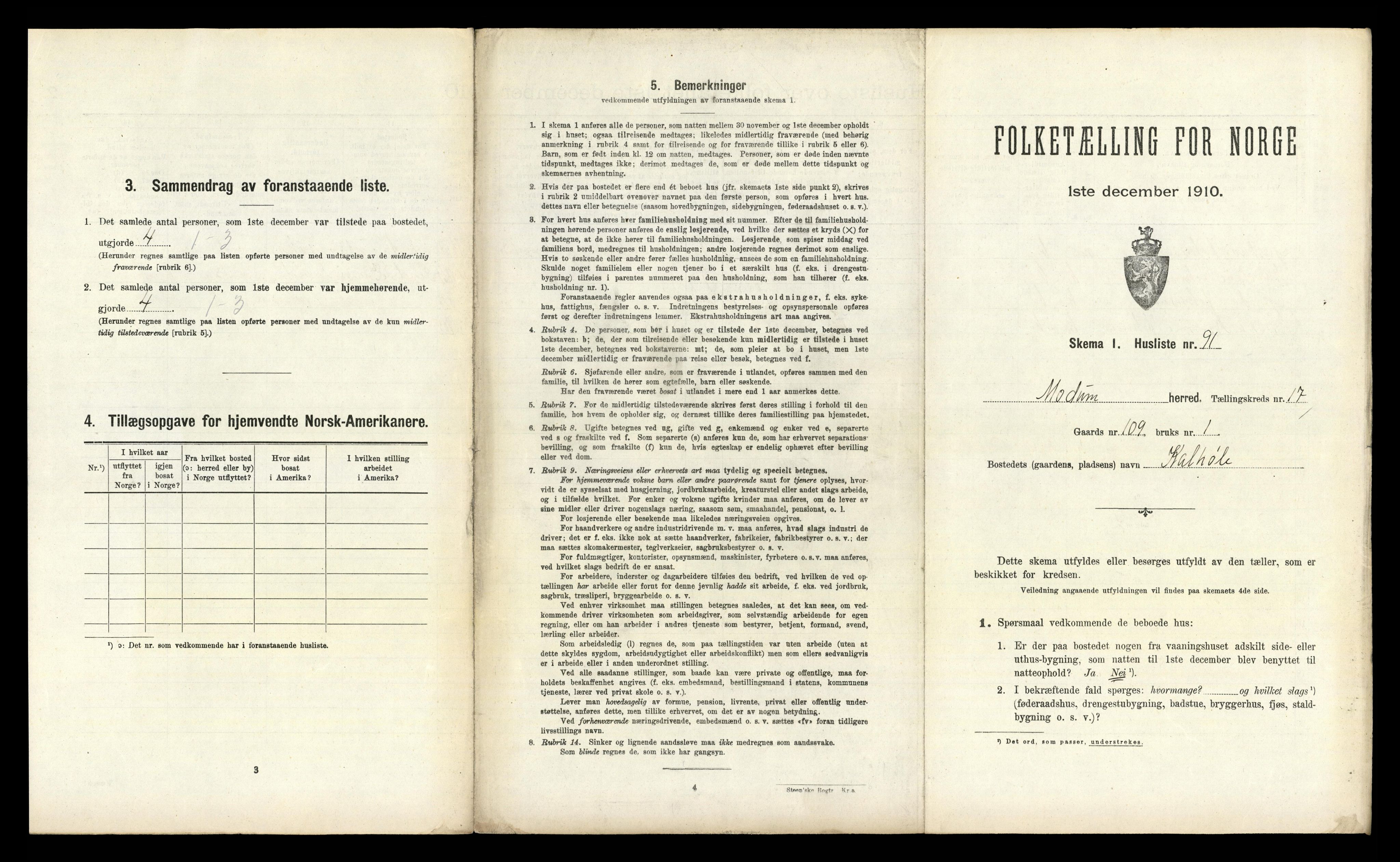 RA, 1910 census for Modum, 1910, p. 3020